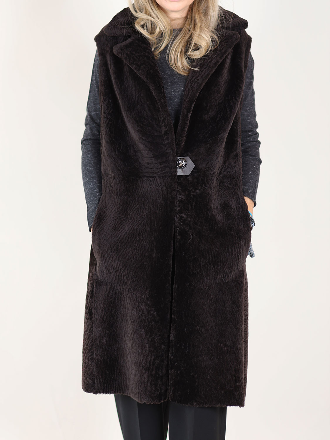 manzoni 24 Knee-length vest   36 brown