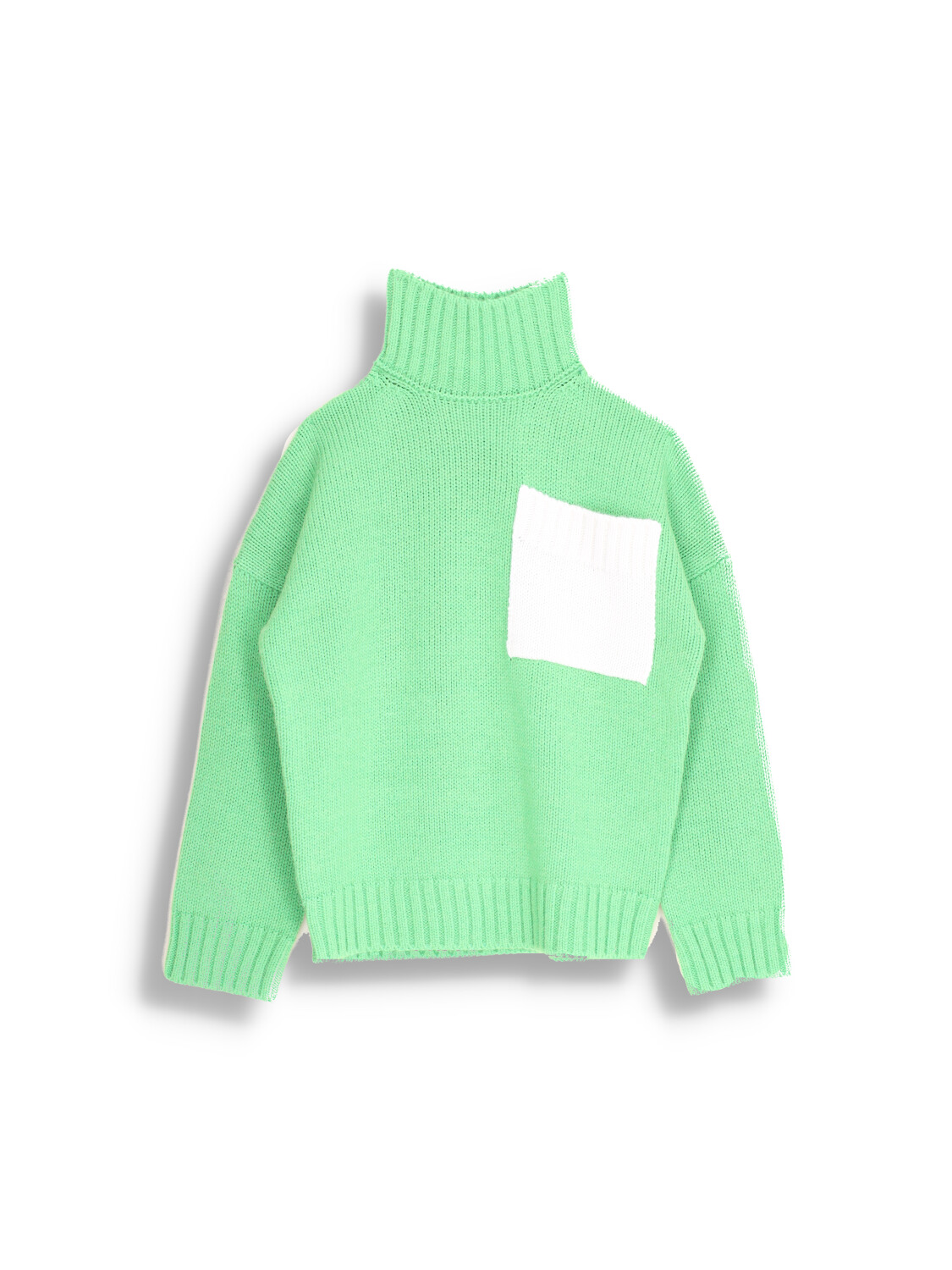 Knitted Patch- Pocket Jumper - knitted sweater with alpaca