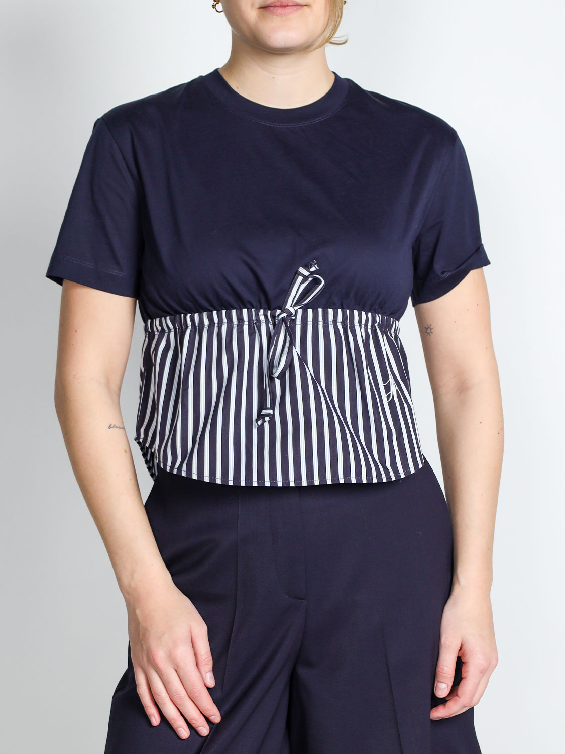 Patou Mix Poplin Shirt   marine S