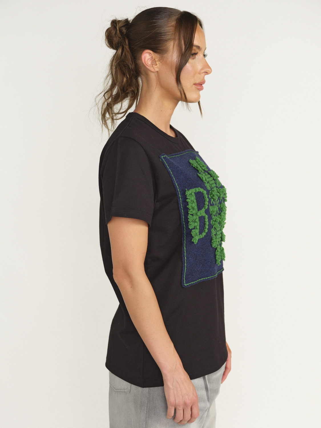 Barrie Barrie - Cardo - Camiseta con parche del logotipo Jeans XS