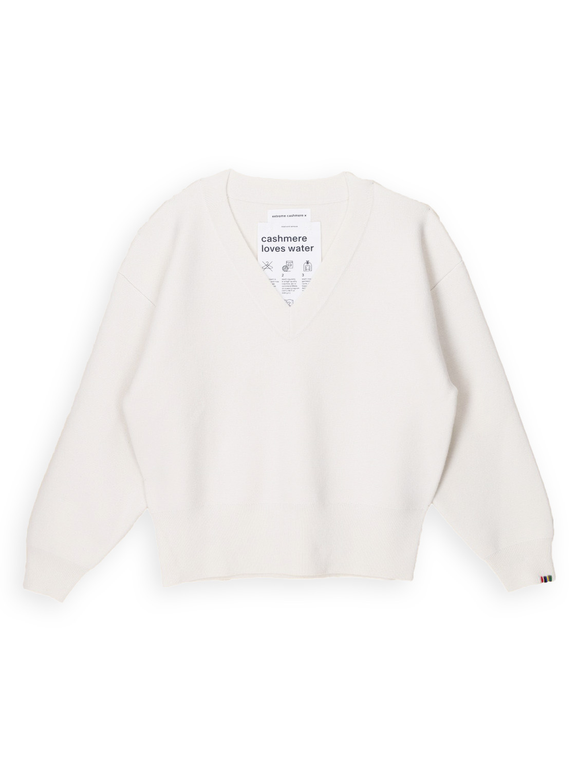 Extreme Cashmere N° 316 Lana - Maglia con scollo a V double-face in cashmere  grigio Taglia unica