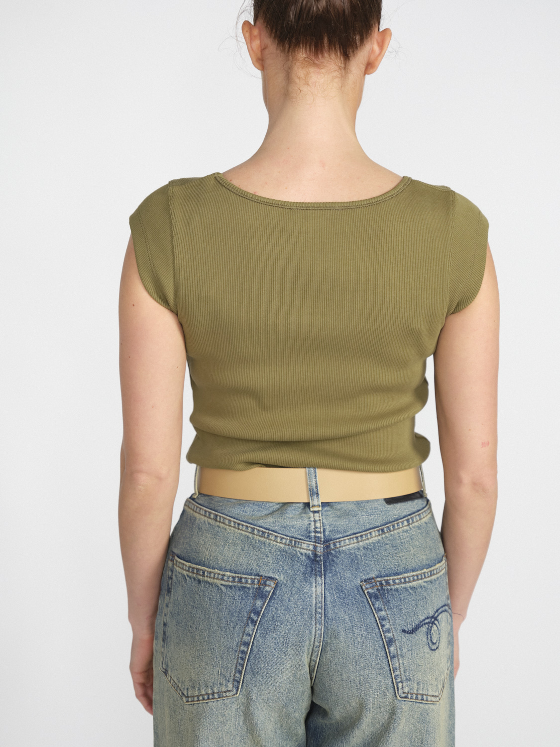 Odeeh Stretchy shirt made from organic cotton  khaki 38