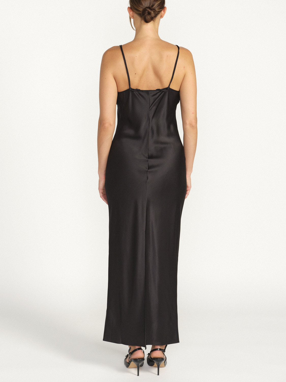 Frame V-Neck Cami - Midi Dress made of silk black S