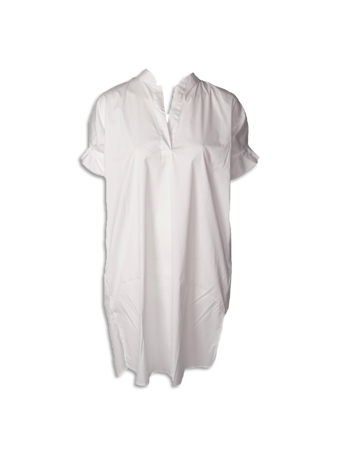 Emma - Oversized blouse style dress with short sleeves L white