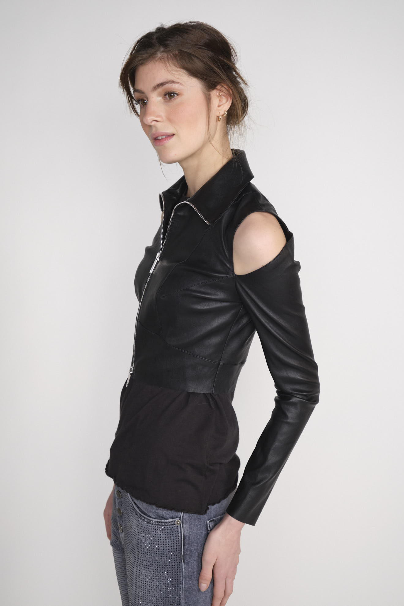 jitrois Nadia - leather jacket with cut-outs black 36
