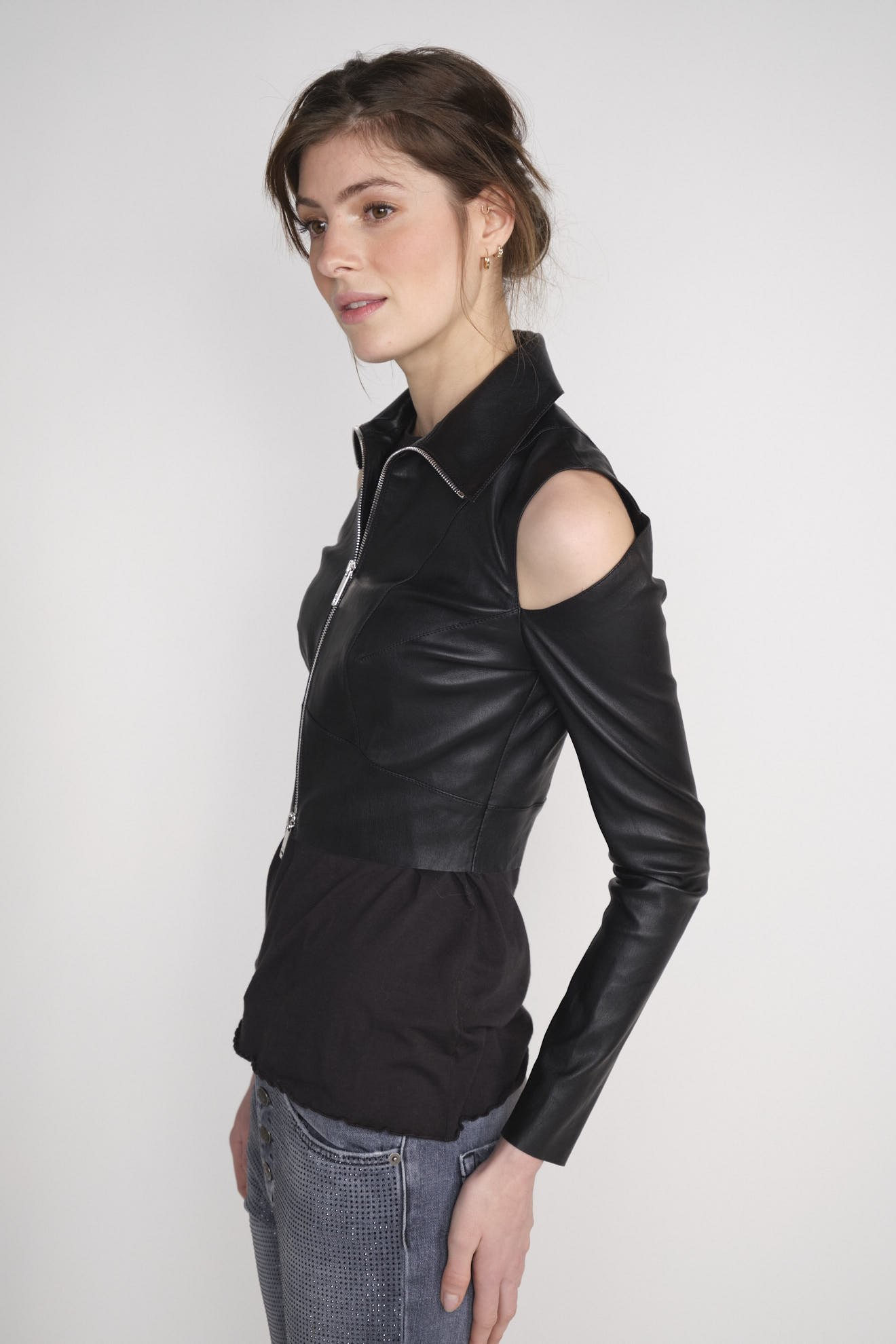 jitrois Nadia leather jacket with cut outs loui.rocks