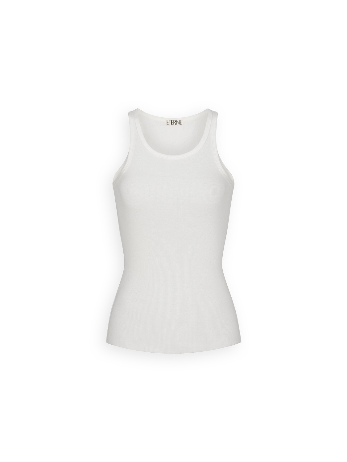 Eterne Rib-knit tank top made from a cotton blend  creme XS