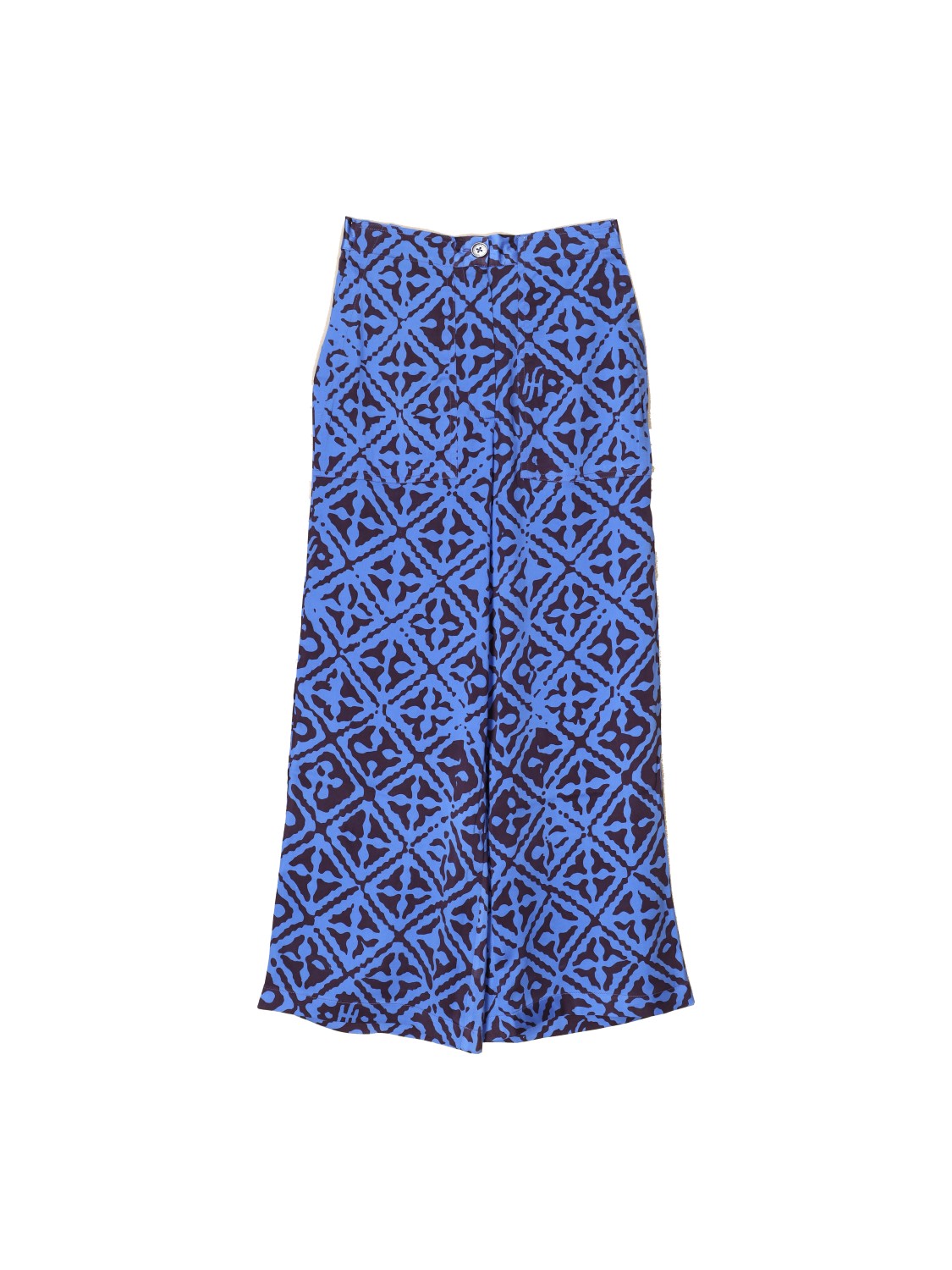 Baja – Stretchy silk trousers with a graphic pattern 