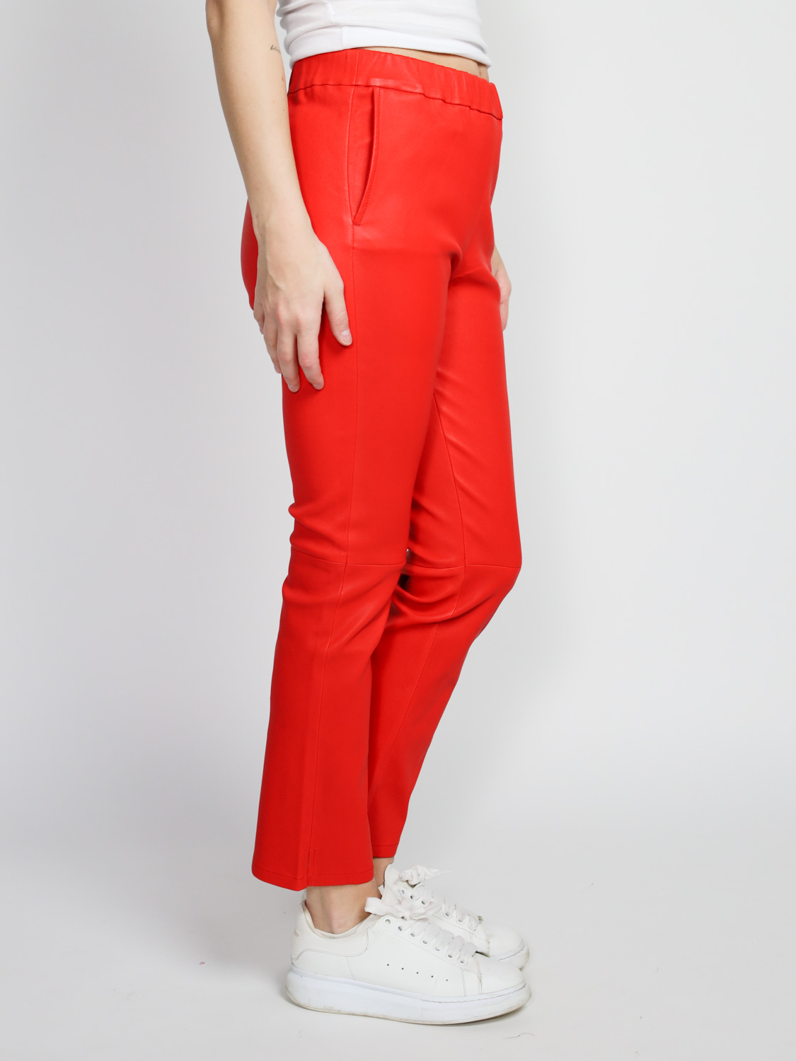 Arma Kamilla Stretch Plonge – Leder Leggings   36 rot
