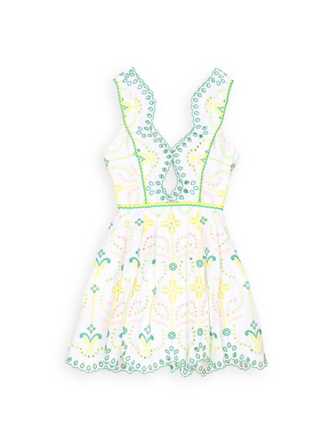 Mini dress with floral lace pattern 