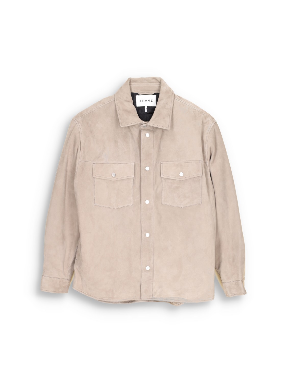 Long Sleeve Suede Shirt – Hemdjacke aus Veloursleder  
