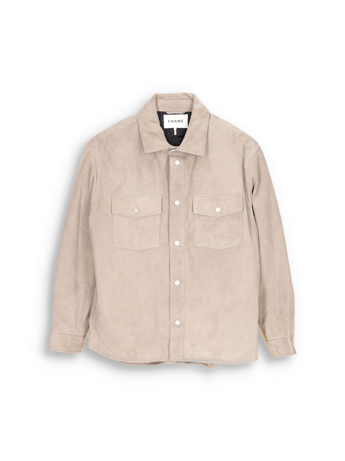 Frame Long Sleeve Suede Shirt - Veste-chemise en daim   beige L