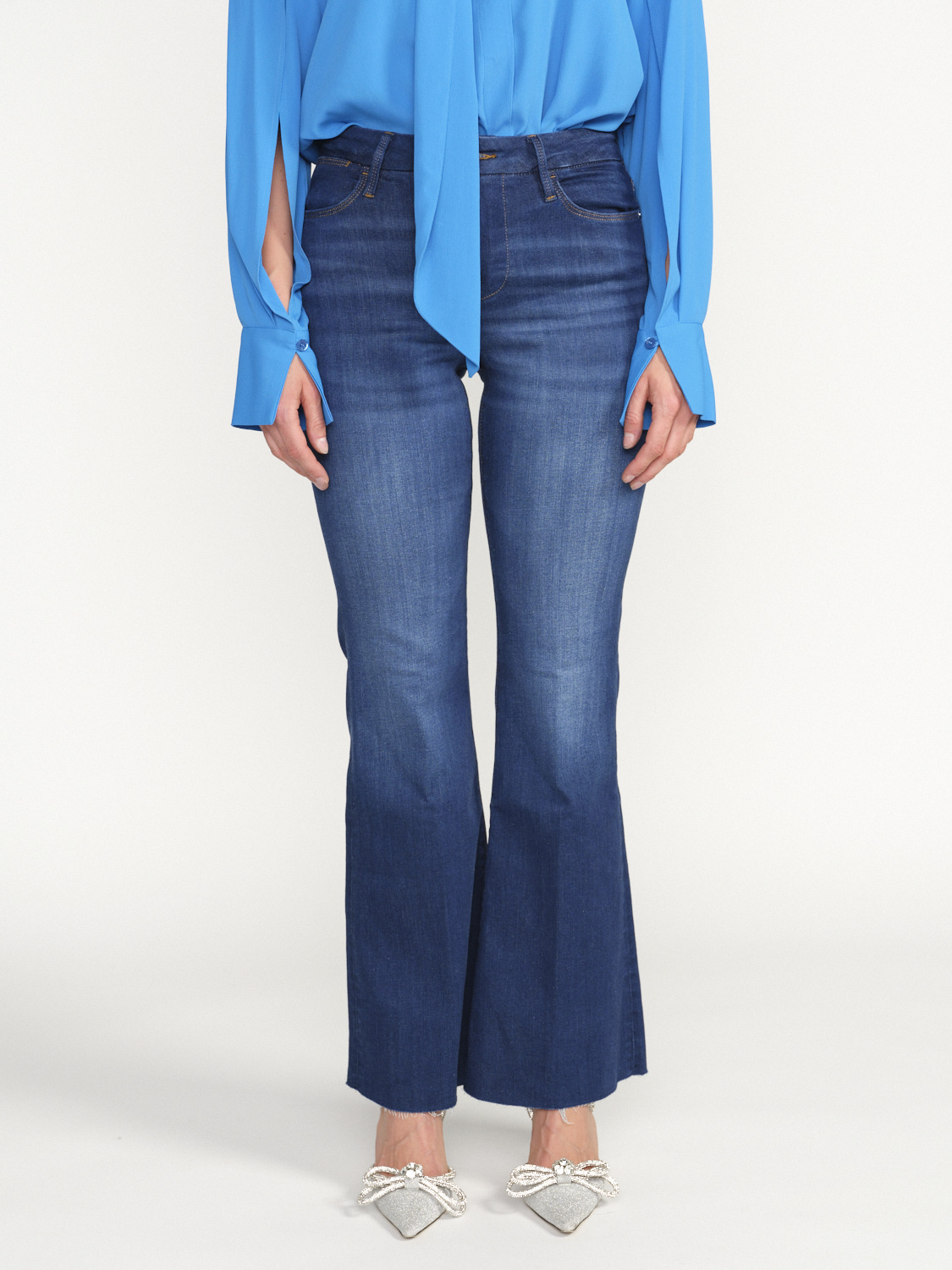 Frame Le High Easy - Pantalon en jean avec délavage foncé bleu 29
