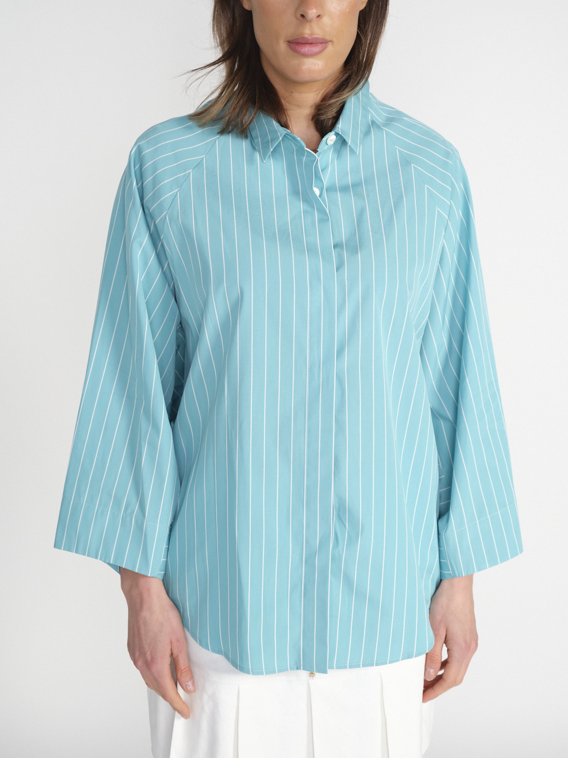 Odeeh Blouse with white Stripes   green 36