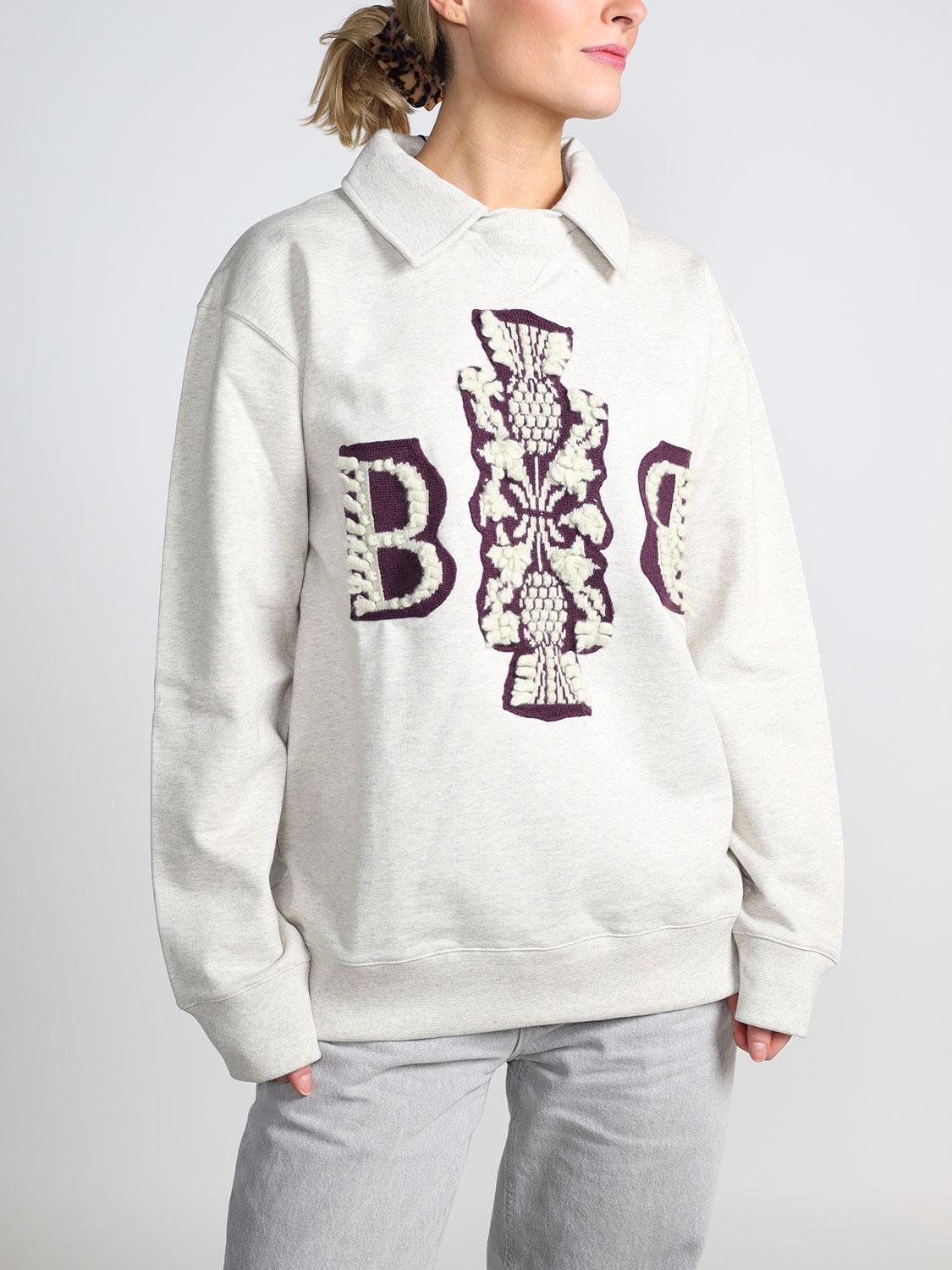 Barrie Thistle Logo - Pullover mit Hemdkragen bordeaux  M