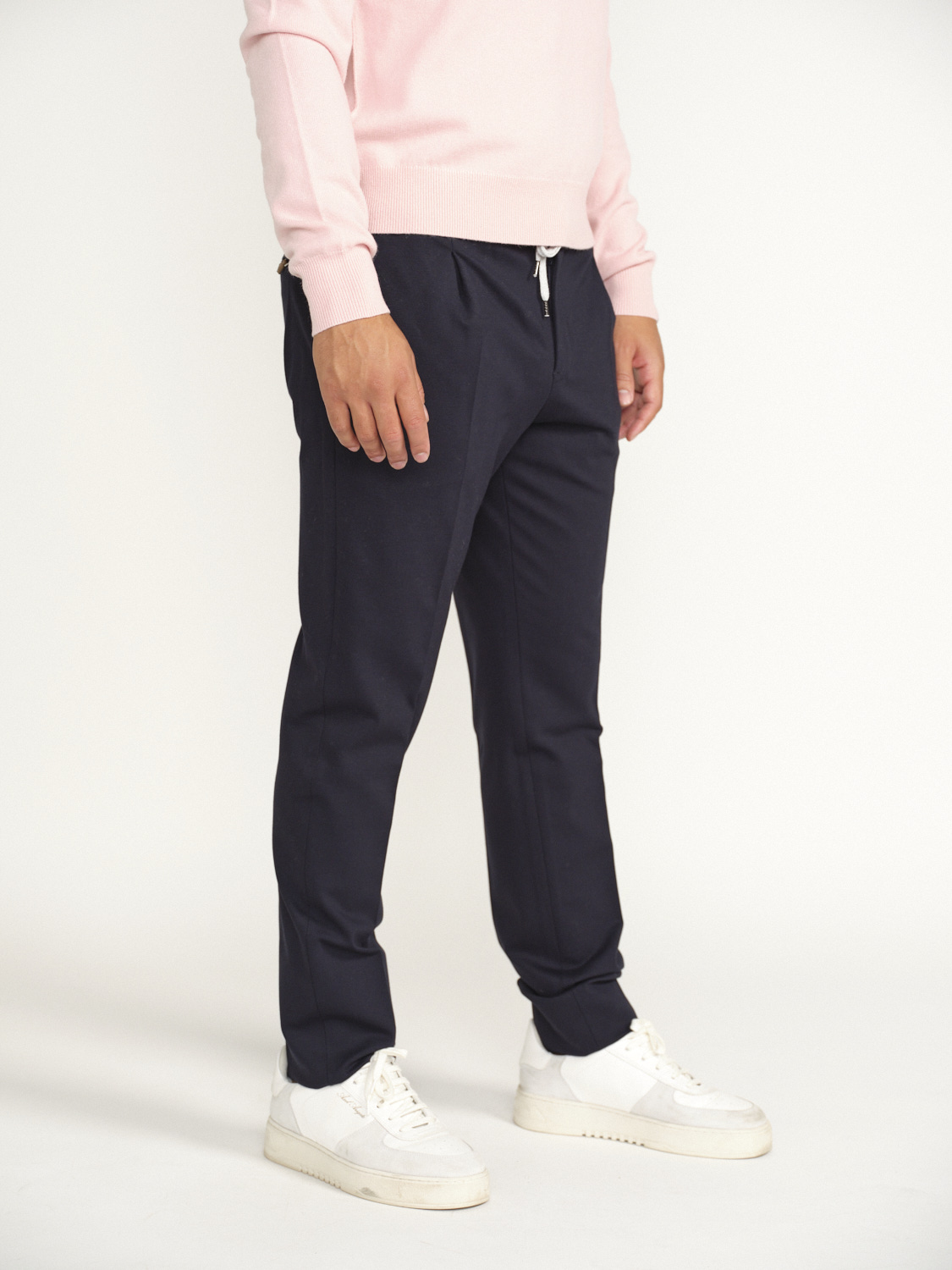 PT Torino Pantaloni con piega ed elastico in vita blu 48