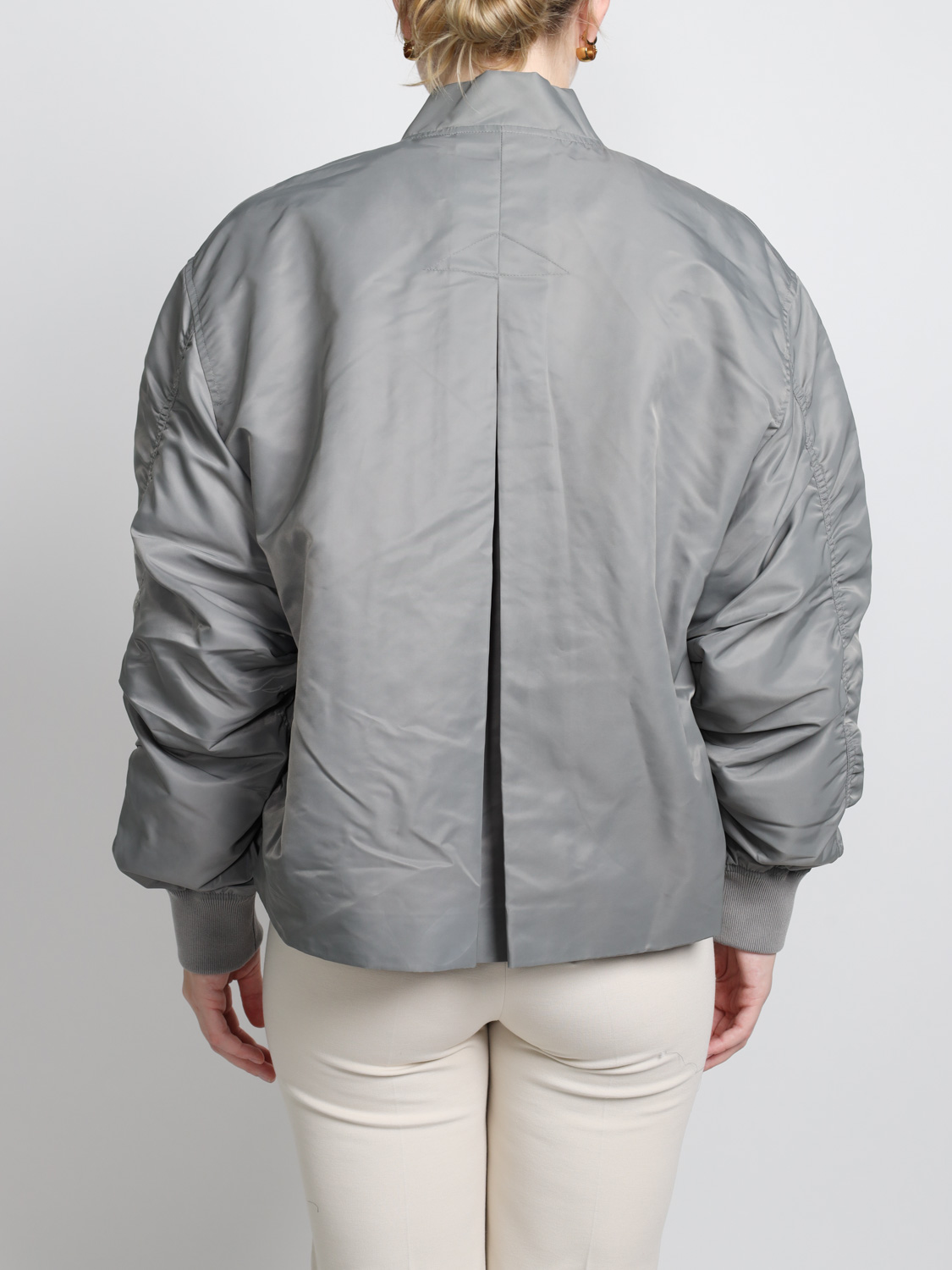 Shoreditch Ski Club Skylar Bomber – Oversized Jacke   grau S