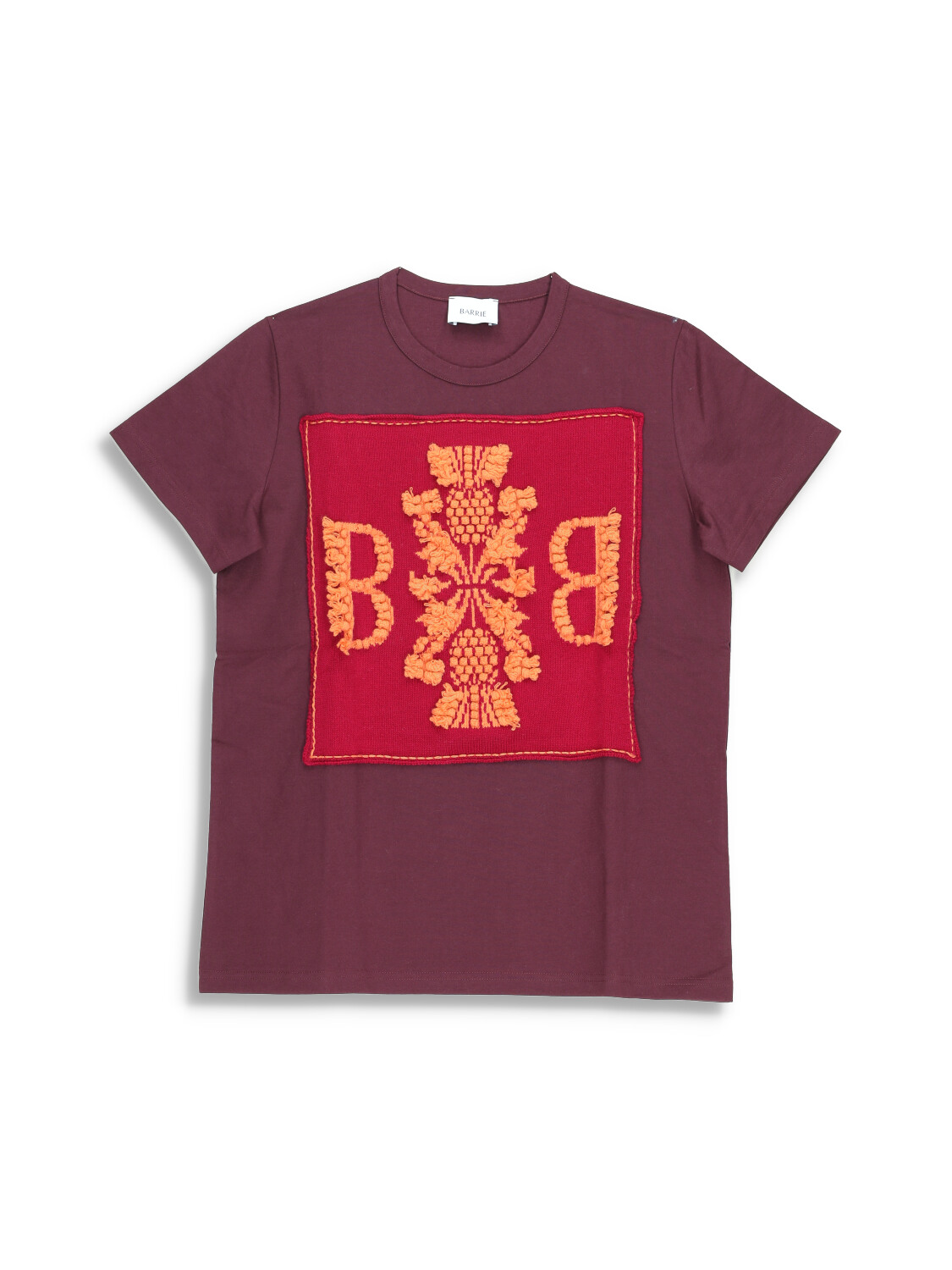 Barrie Barrie - Thistle - T - shirt with logo patch   brown L Barrie Barrie - Thistle - T - shirt with logo patch   brown L