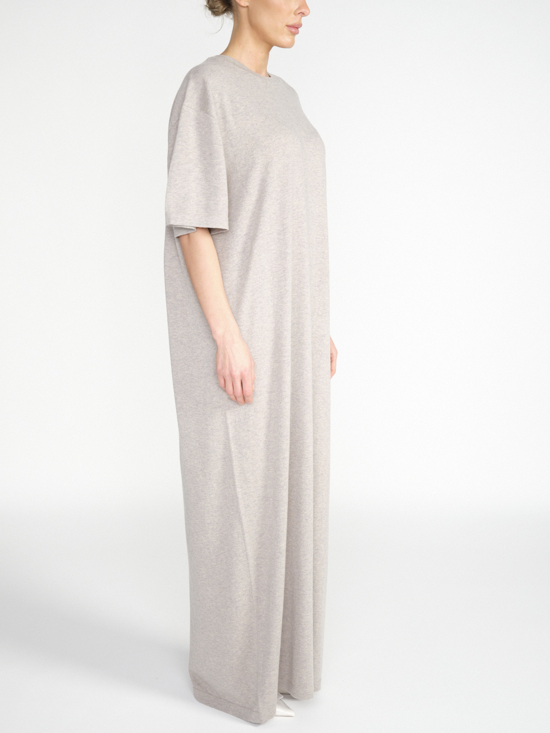 Extreme Cashmere Kris – Oversized T-shirt dress made from a cashmere and cotton blend  beige One Size