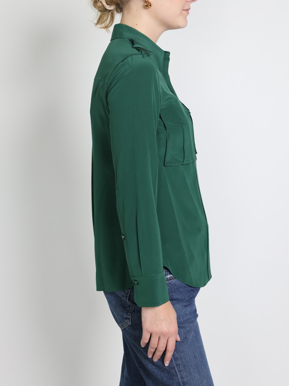 Dorothee Schumacher Striking Volumes – Bluse aus Seide grün 38 Dorothee Schumacher Striking Volumes – Bluse aus Seide grün 38