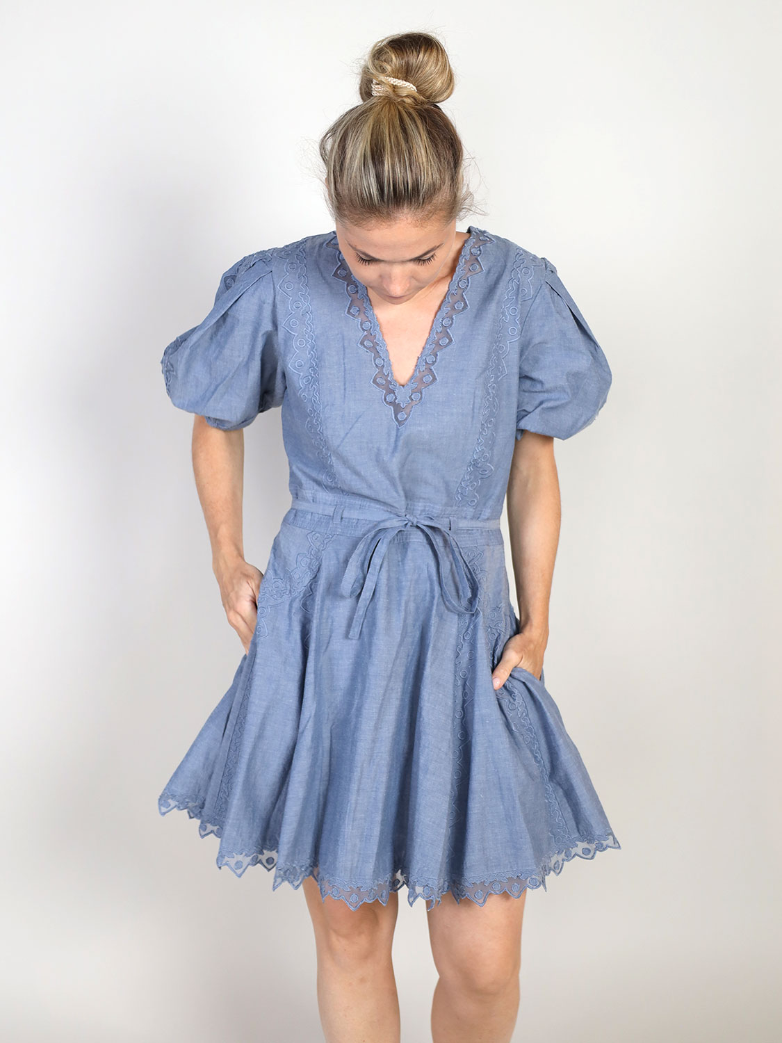 Ulla Johnson Camila - Short Sleeve Mini Dress blue 34