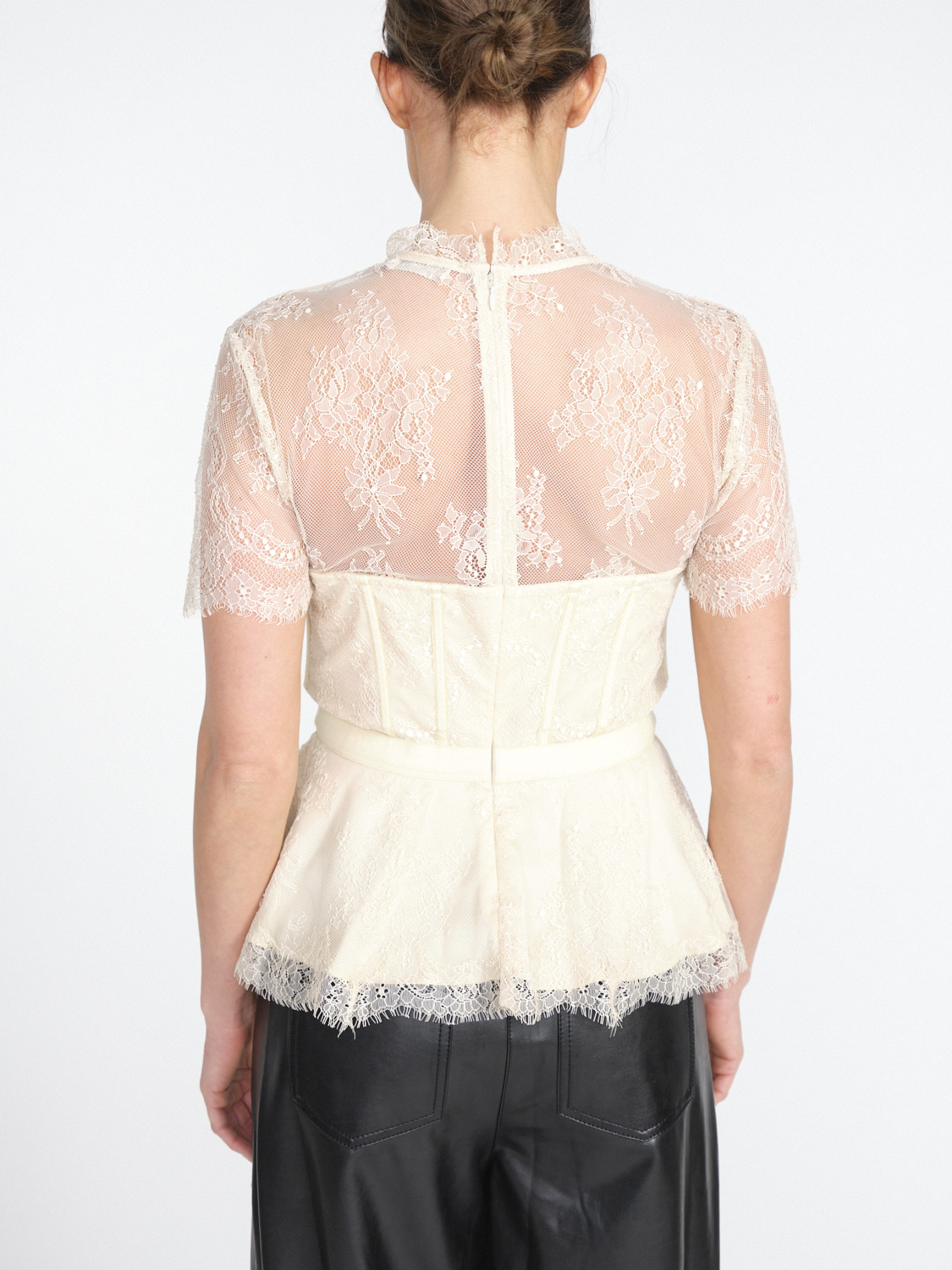 Simkhai Kehlani - Stretchy bustier top with lace details  beige 40