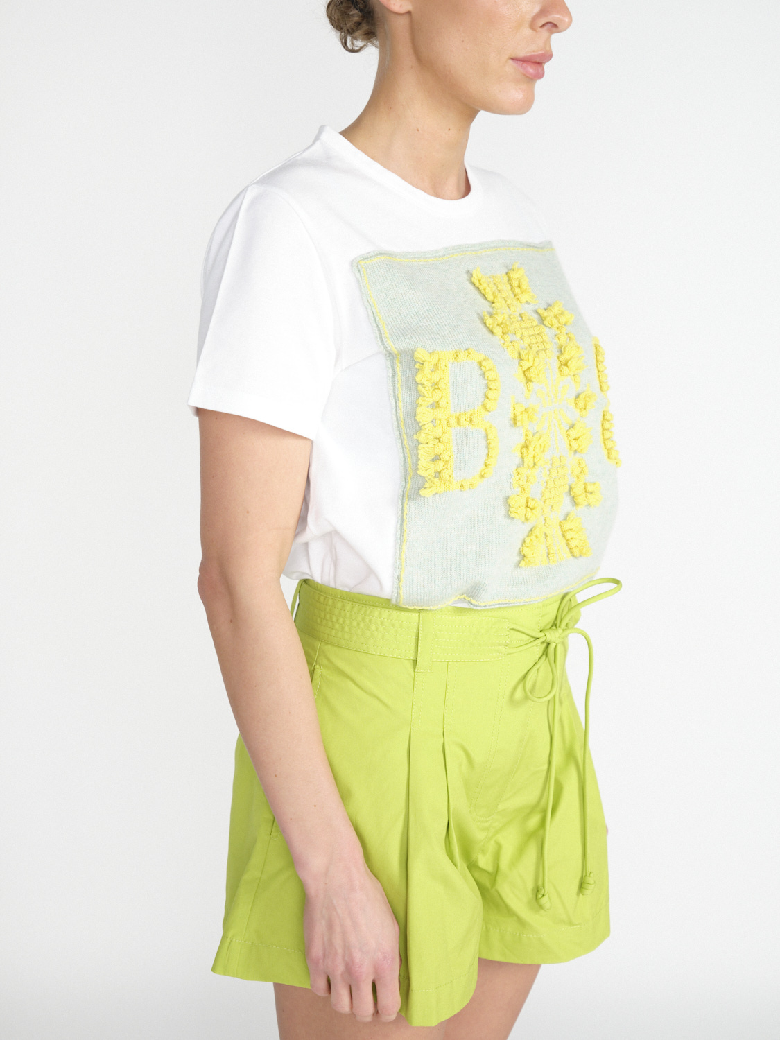 Barrie Thistle Logo Top - T-shirt with cashmere application  hellgrün XS