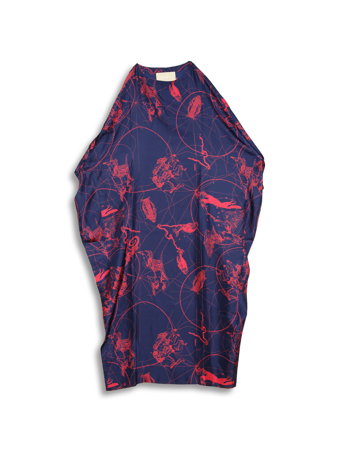Zodiak - Oversized dress with pattern in silk