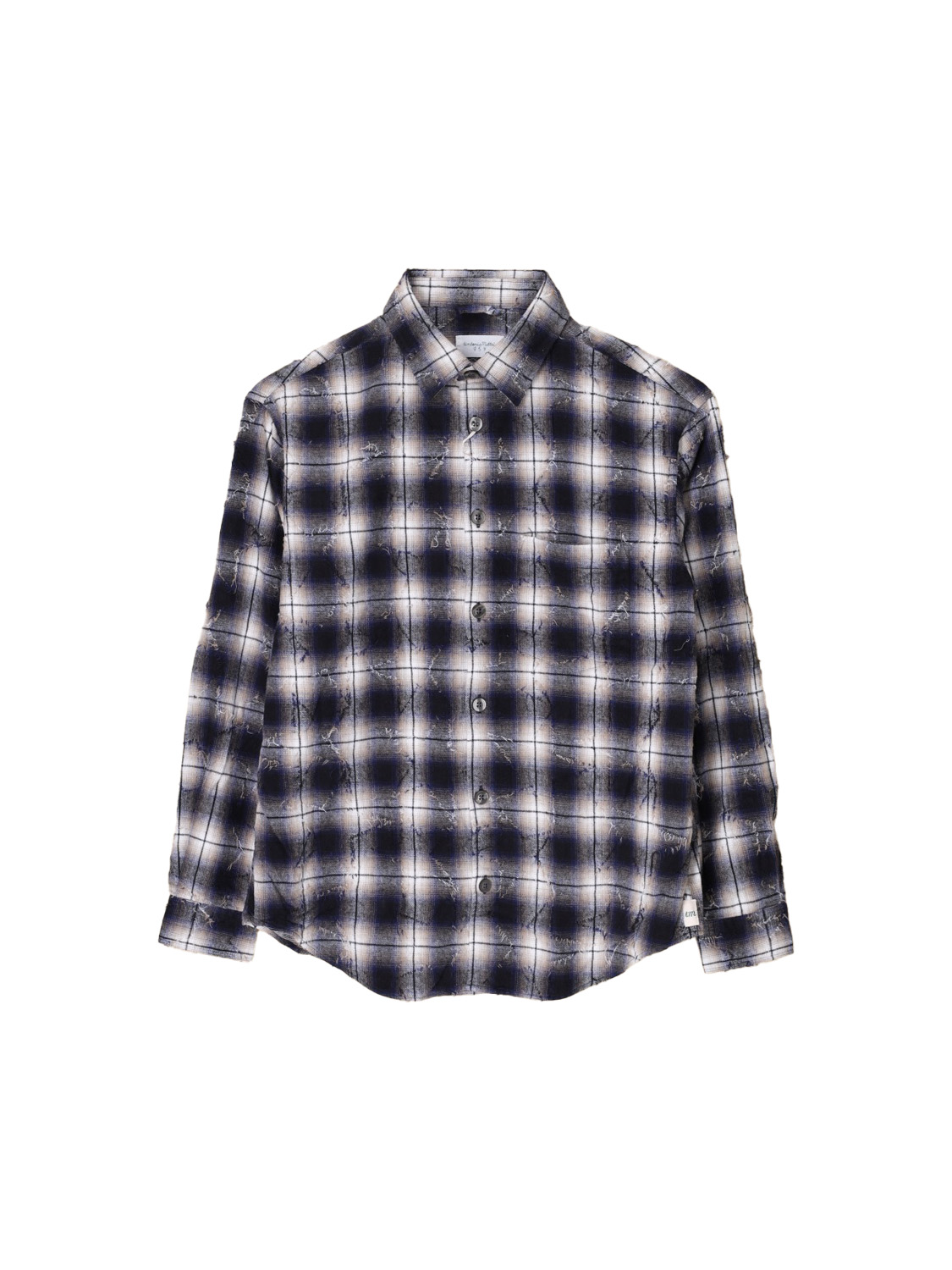 Tintoria Mattei 954 Kariertes Flanell-Baumwoll-Hemd marine S