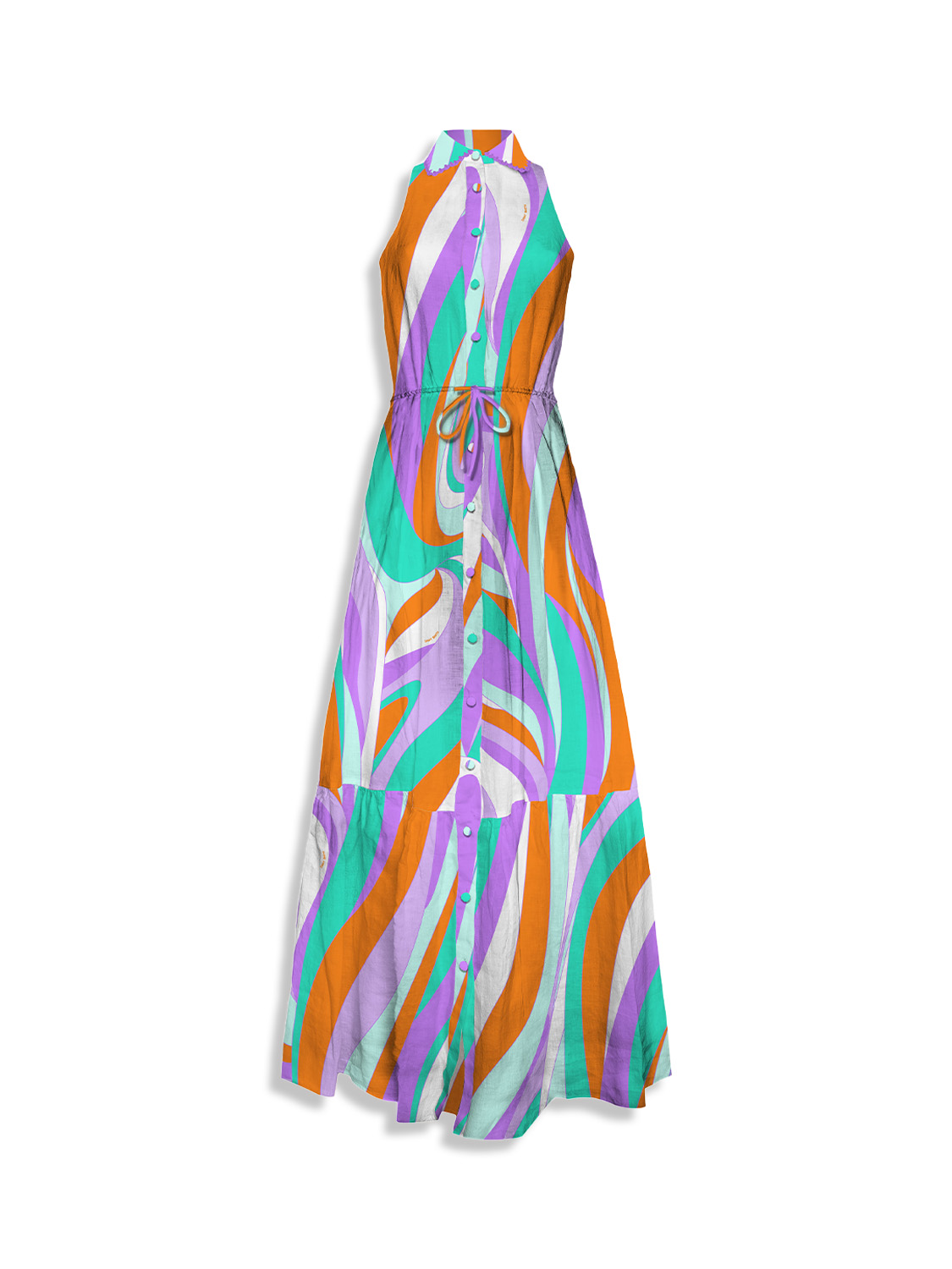 Ida - Maxi dress with striped design in cotton