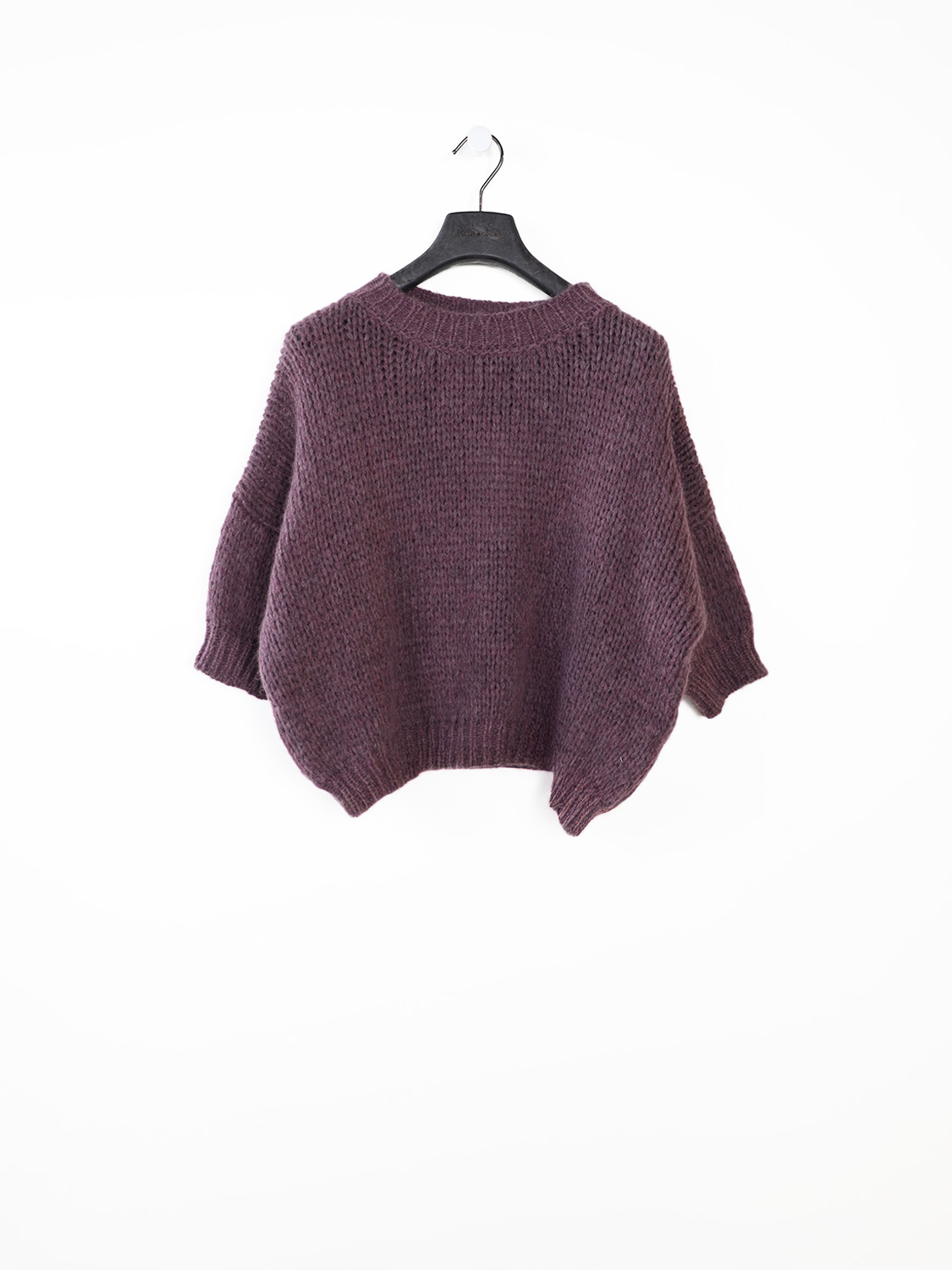 Roberto Collina Girocollo MC – Kurzärmliger Strickpullover  bordeaux  XS