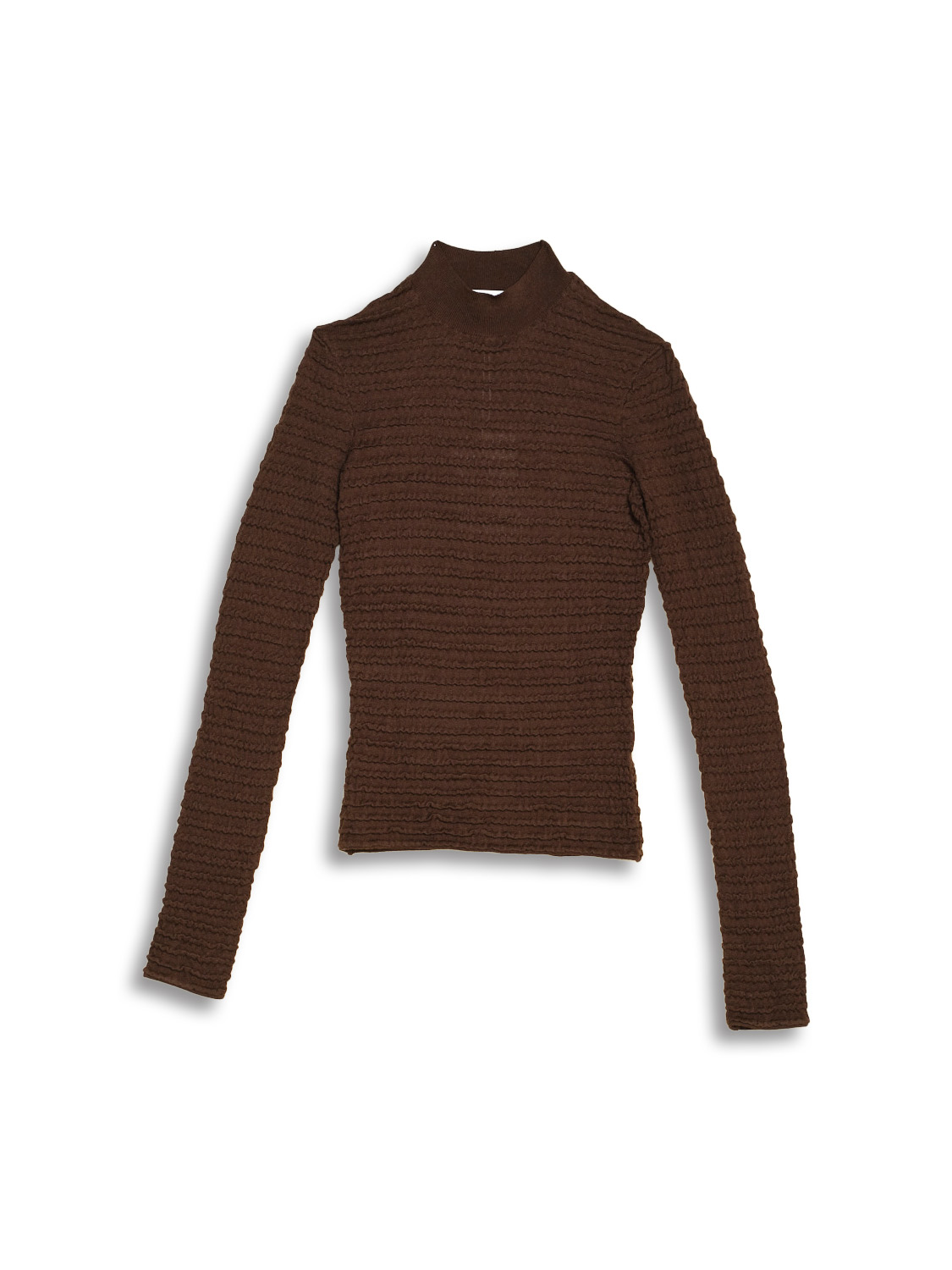 Smocked - Turtleneck sweater with 3D stripe design