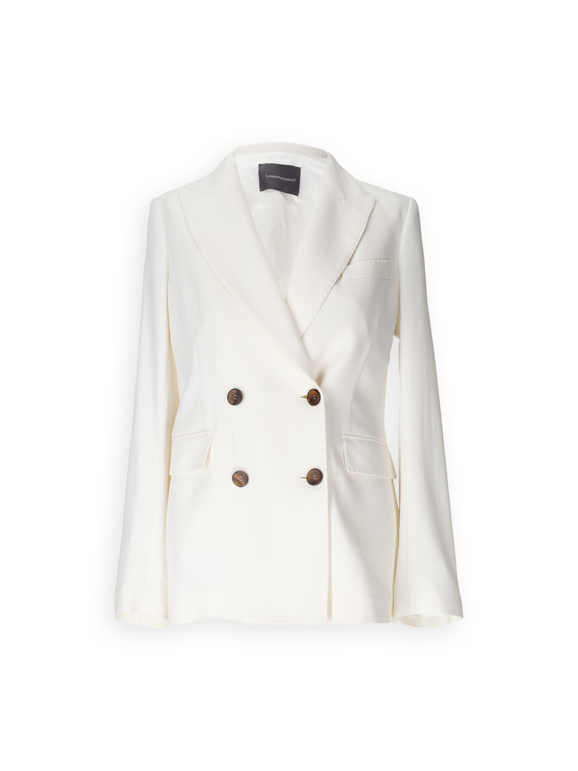 Lorena Antoniazzi Double-breasted blazer with stretch  white 36