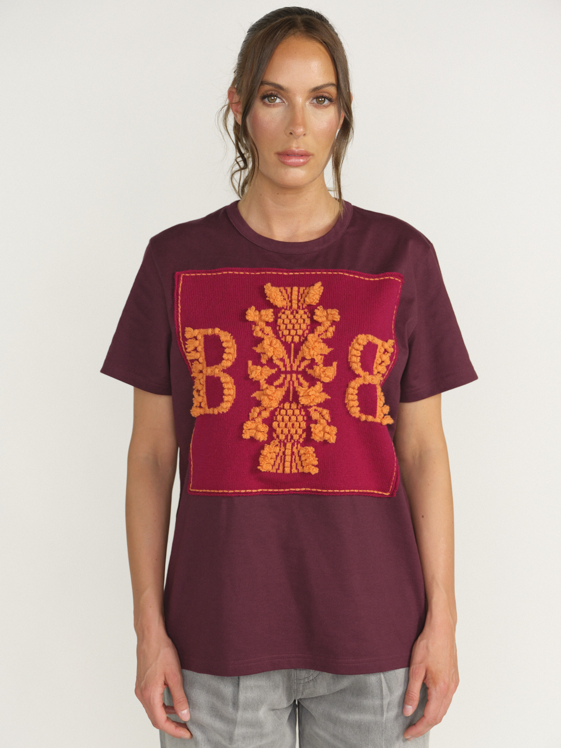 Barrie Barrie - Cardo - Camiseta con parche del logotipo rojo XS