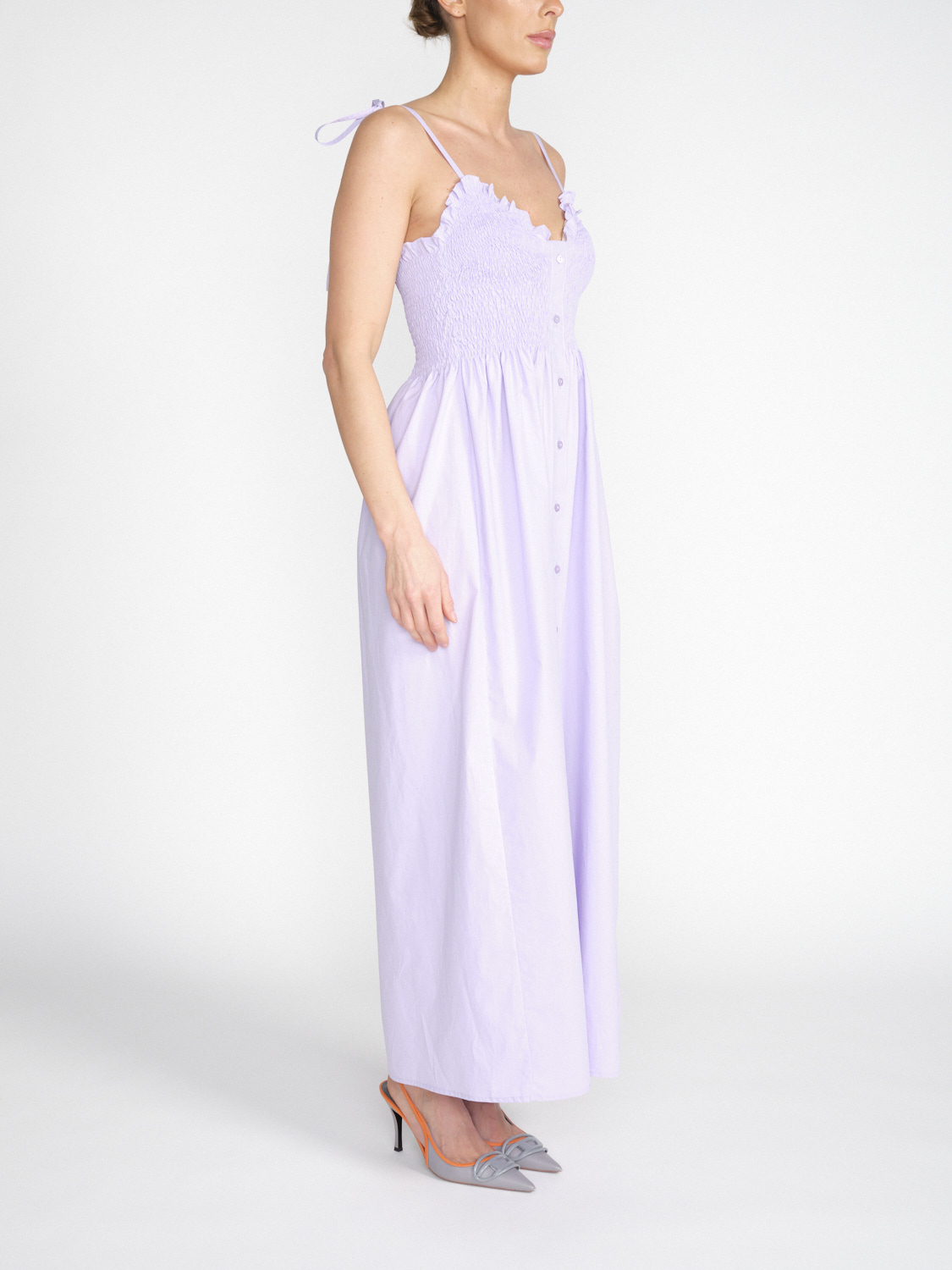 Dondup Maxi dress with smocked top  lila 34