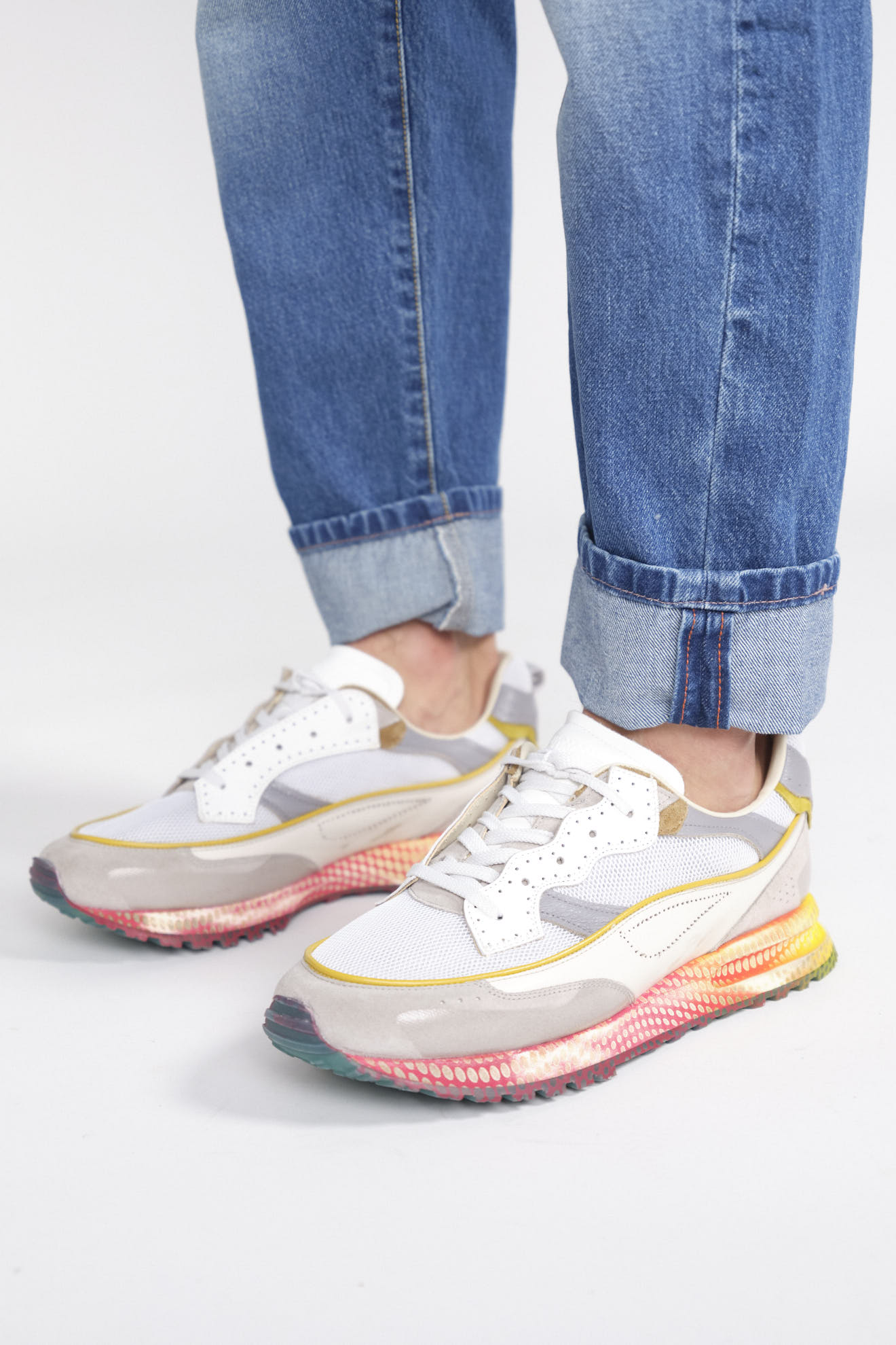 Threedome Zero – Sneaker mit farbiger Sohle | 45 | weiss | SHU13908450