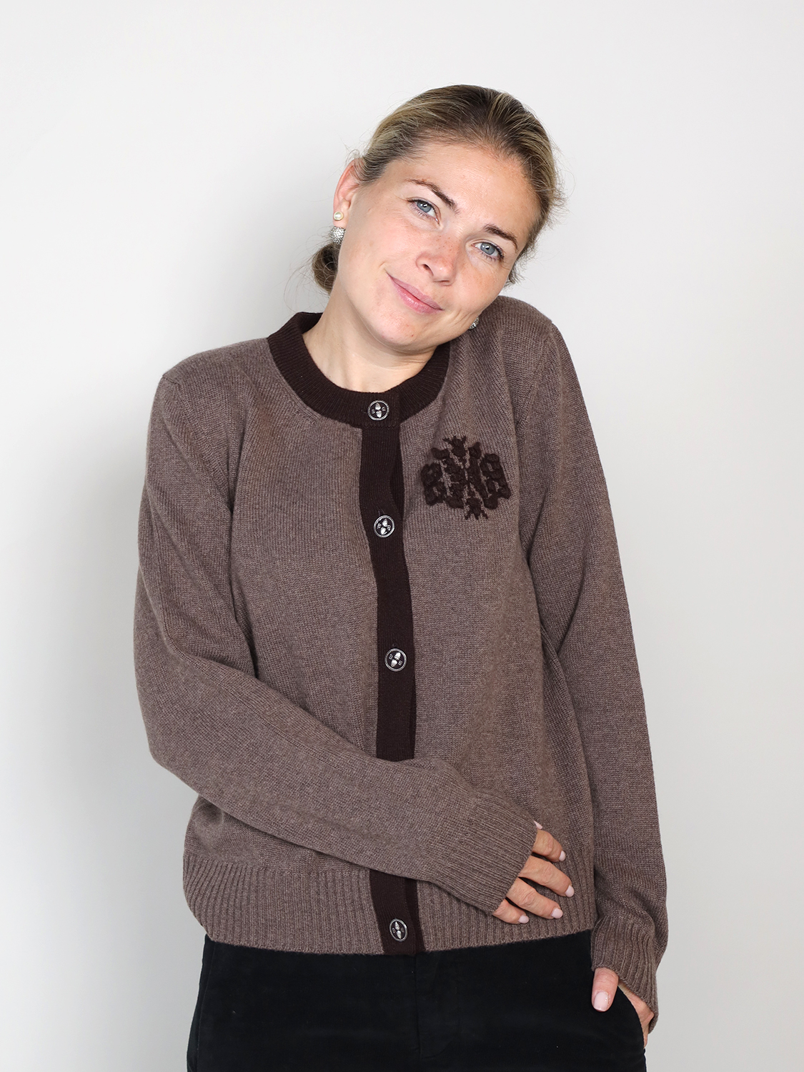 Barrie Mini cashmere cardigan camel S