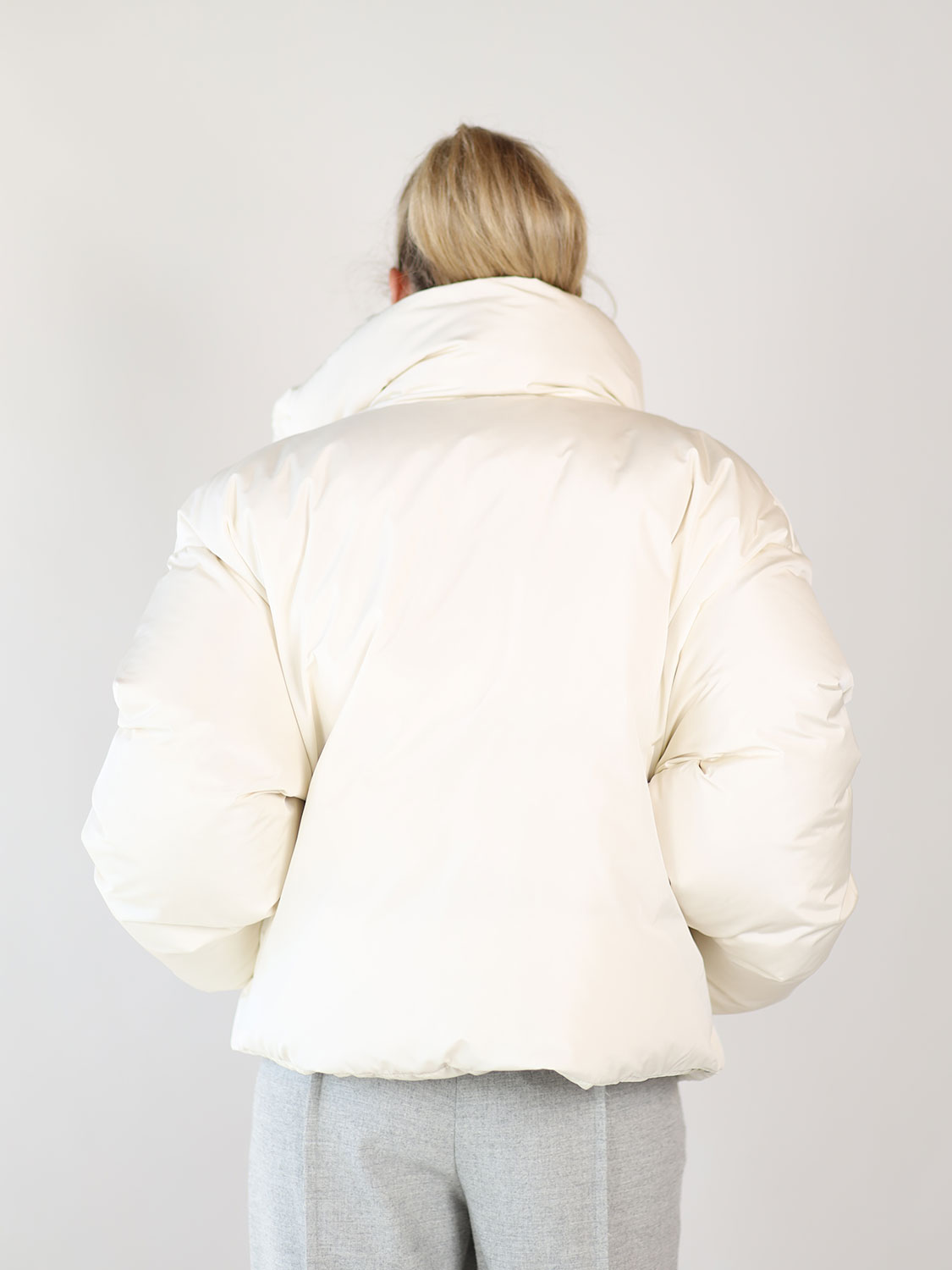 Ami Paris  Puffer jacket with high collar khaki XS