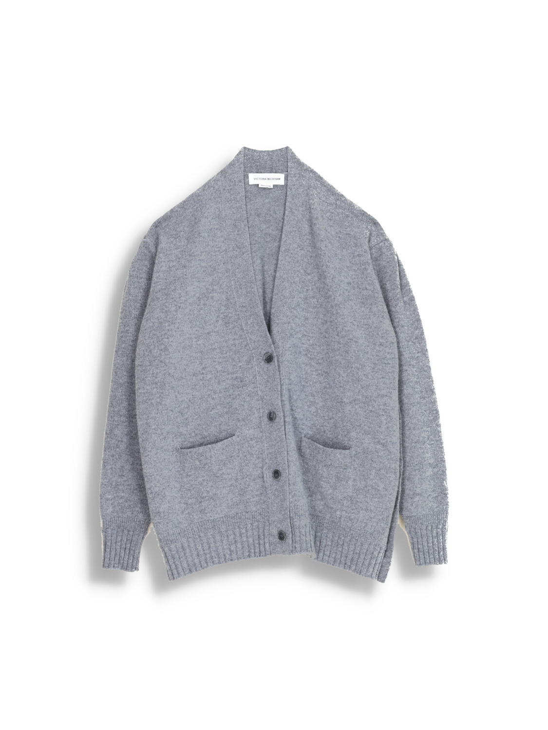 Victoria Beckham Double Layer - Cardigan surdimensionné avec détails de boutons  gris M