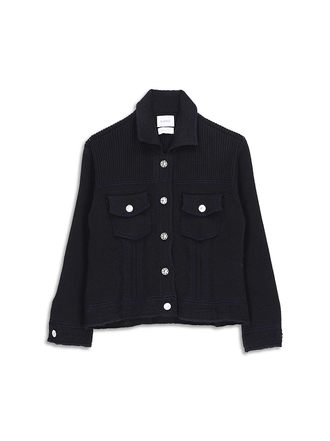 Barrie short-sleeve cashmere top - Black
