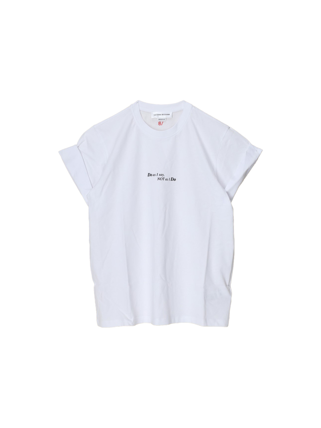 Victoria Beckham Slogan – Oversized Baumwoll T-Shirt   weiß XS