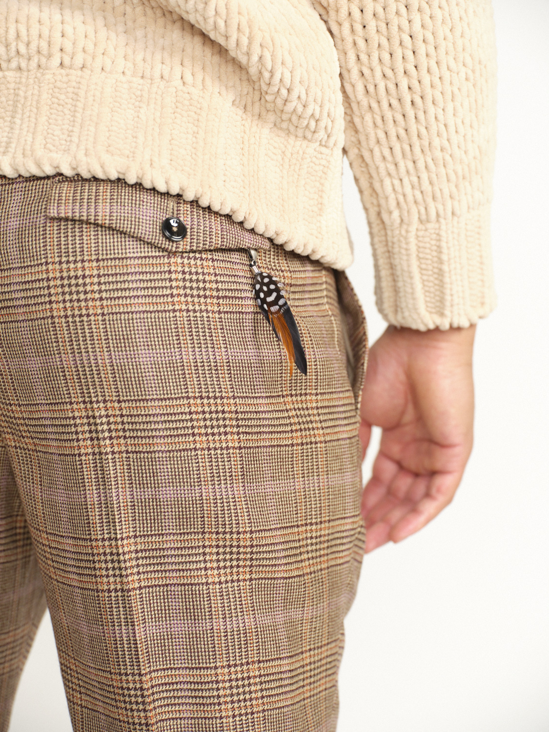 PT Torino Rebel - Pantalon de costume à carreaux et à plis braun 48