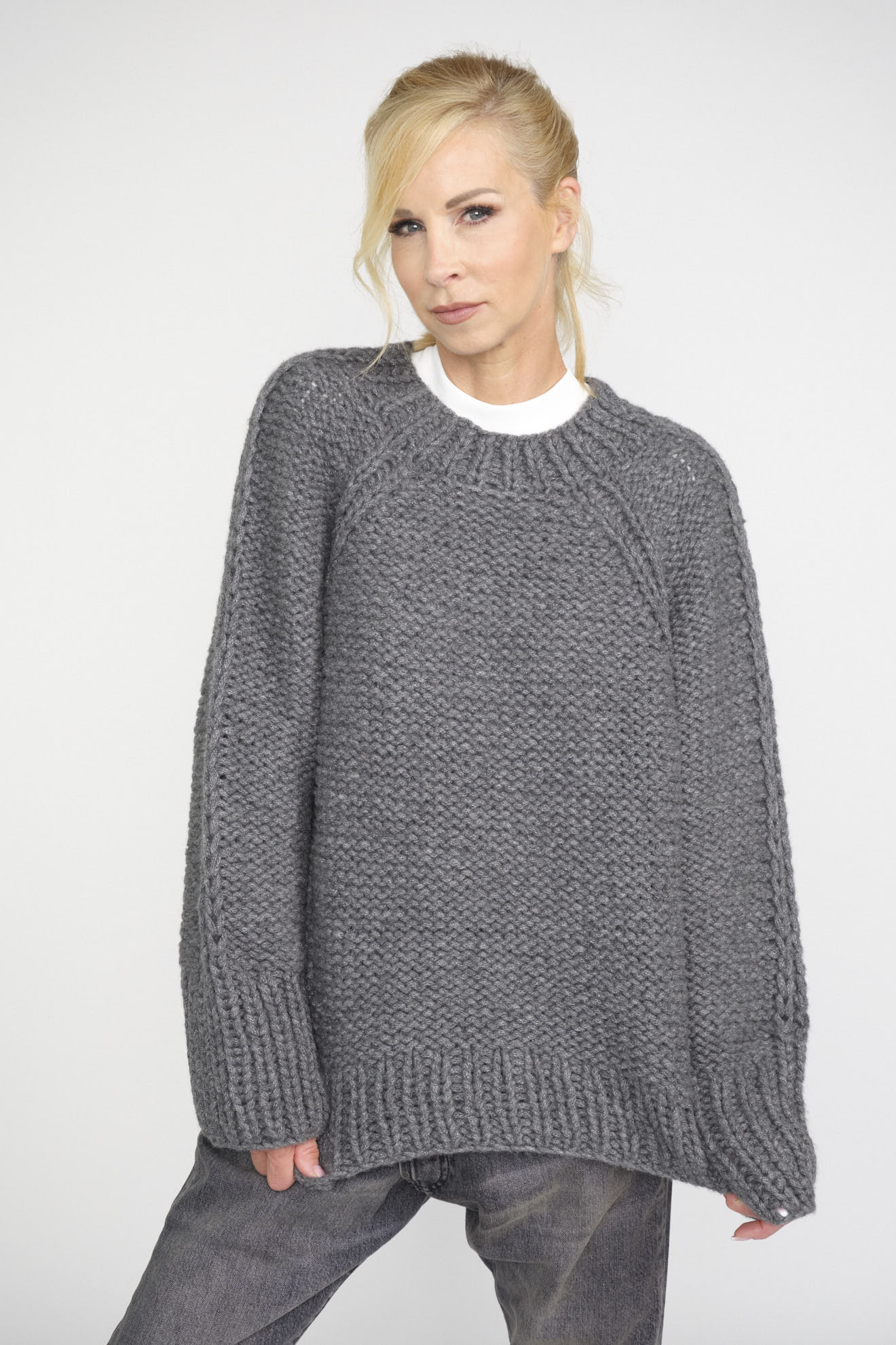iris von arnim sweater grey plain cashmere