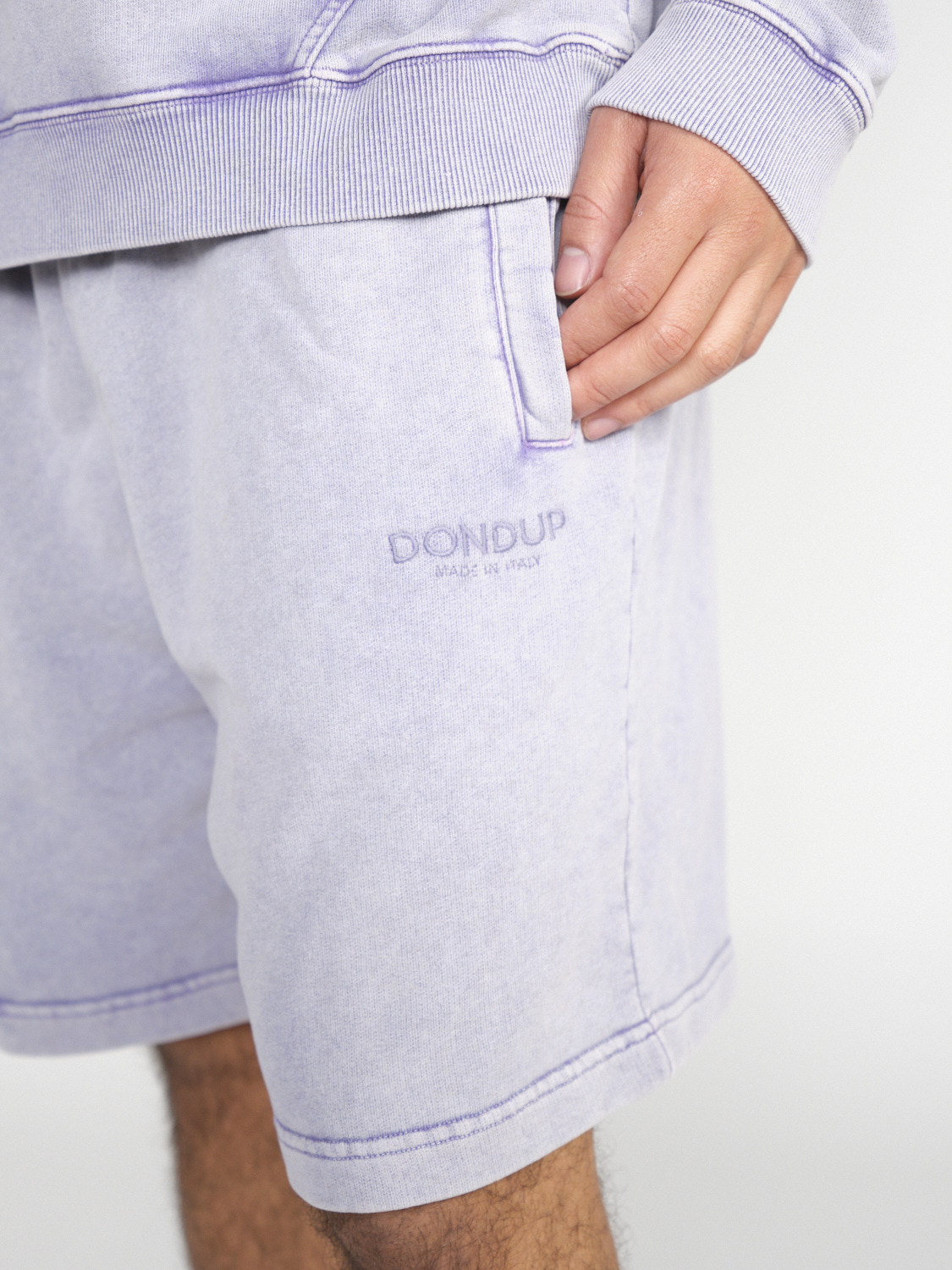 Dondup Verwaschene Baumwoll-Shorts 	  lila XL