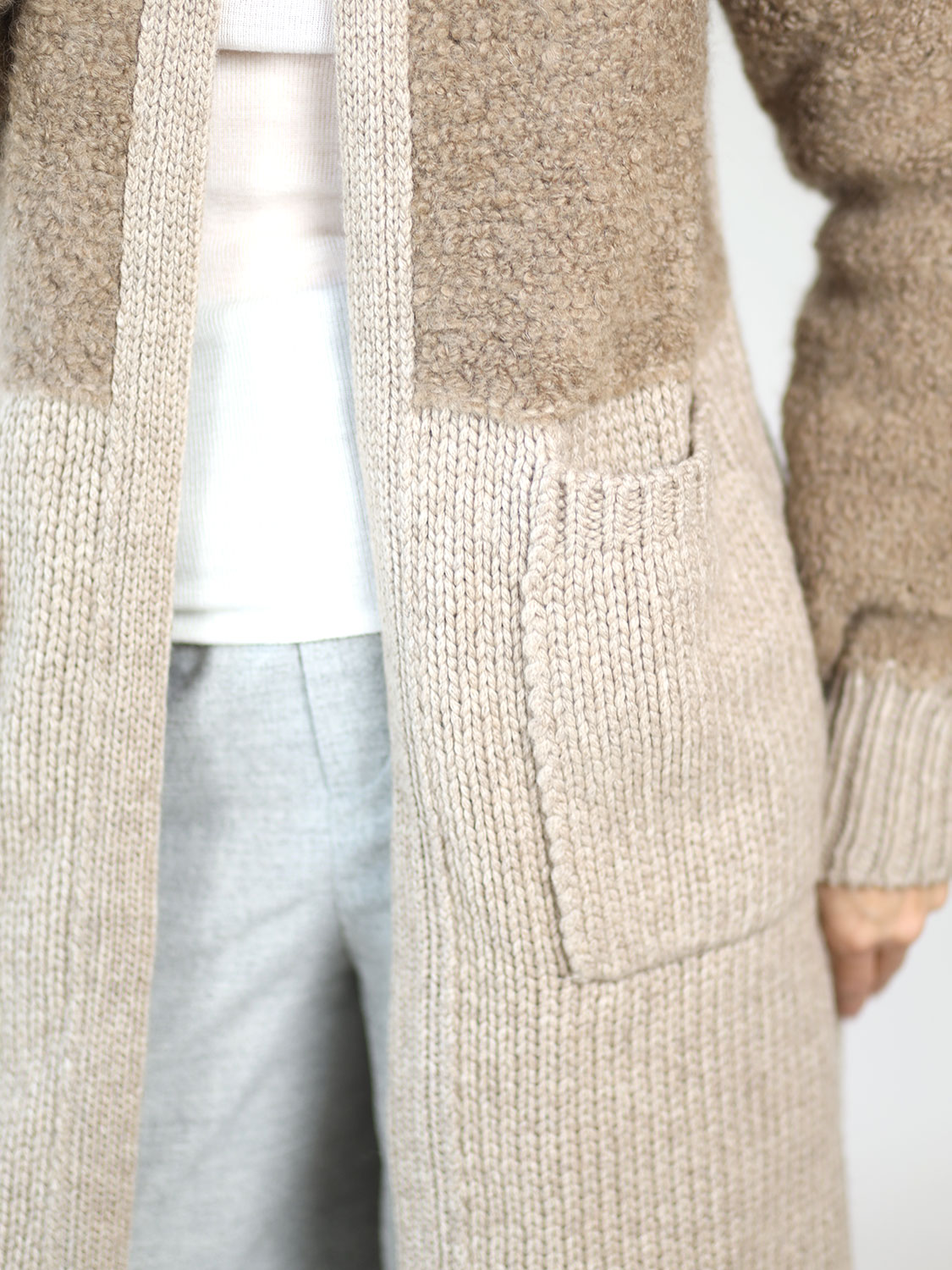 Antonia Zander Pina – long knitted coat taupe XXS Antonia Zander Pina – long knitted coat taupe XXS
