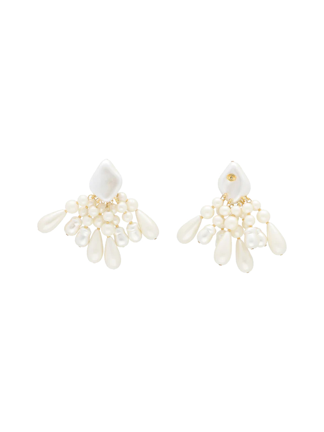 Vanessa Baroni Chandelier Pearl Earrings  white One Size