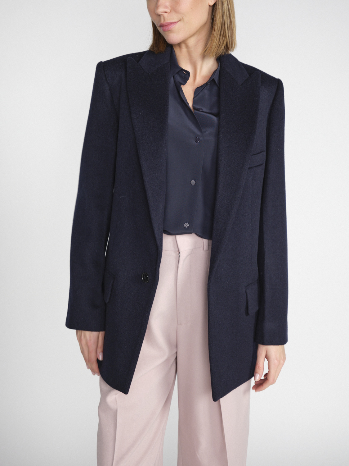 Victoria Beckham Peak Lapel - Blazer à un bouton en laine vierge   noir 34