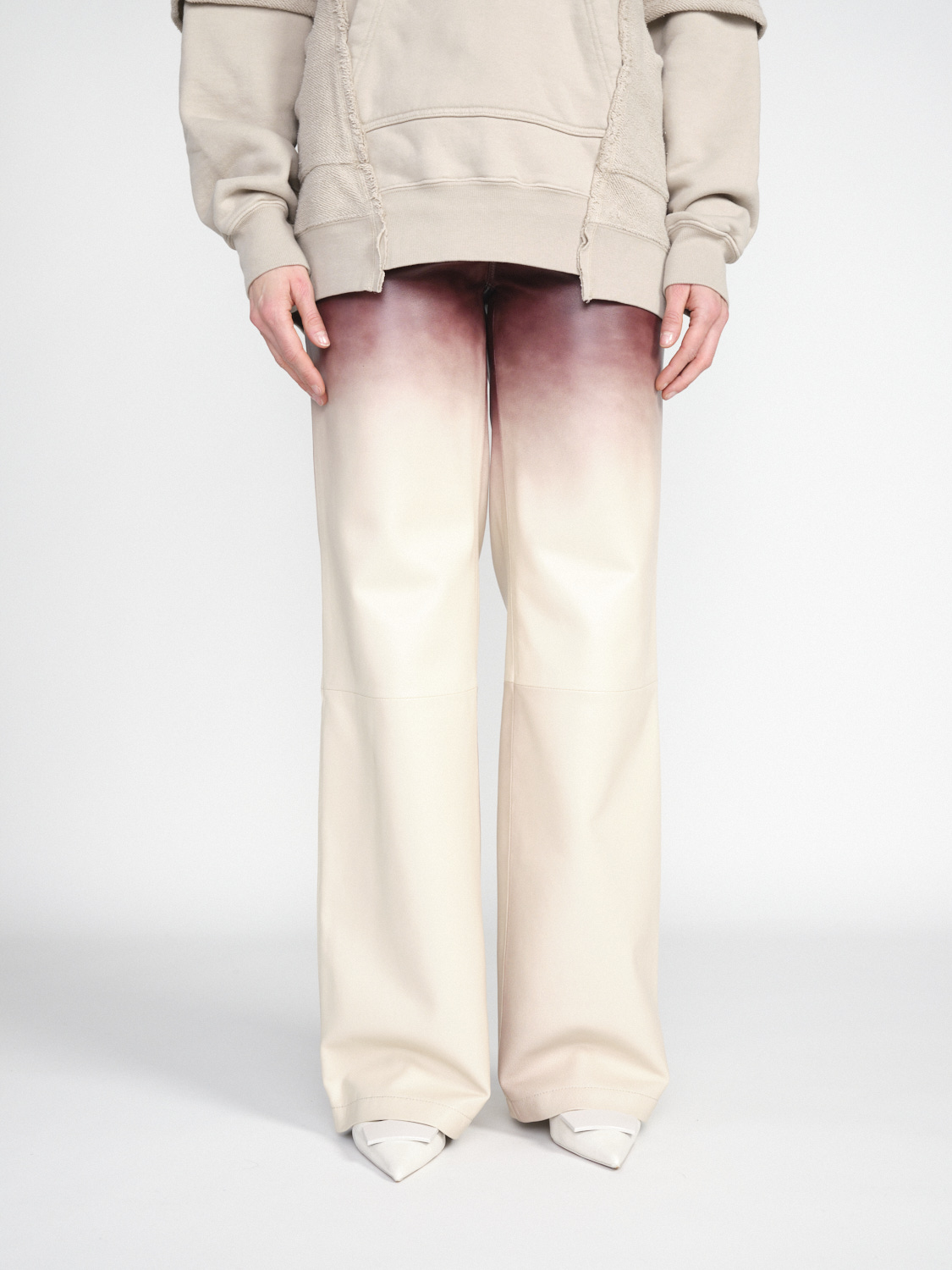 Arma Galizia - Pantaloni in pelle effetto degradé   braun 34