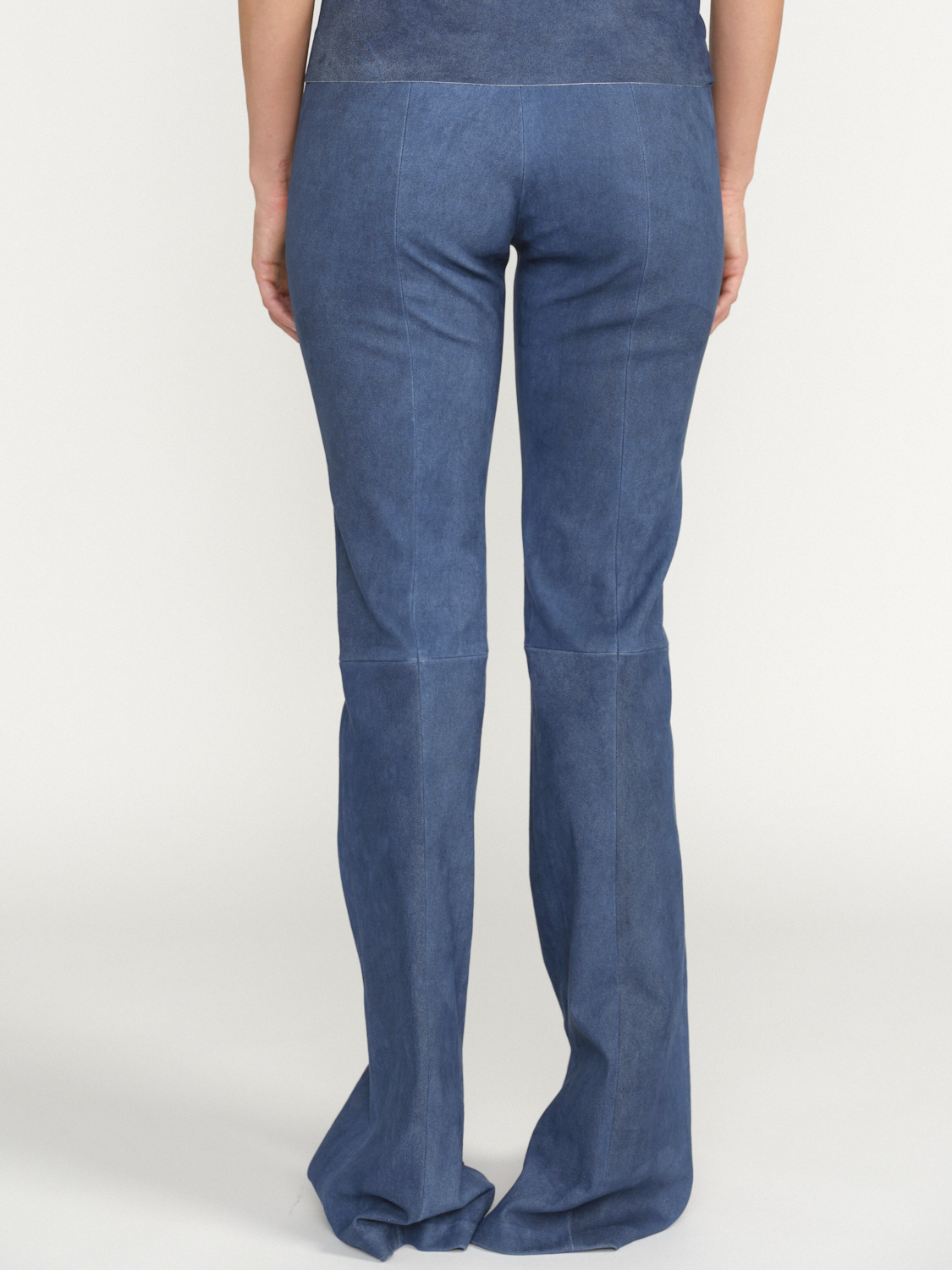 Stouls Kam - pantalones de piel de cordero azul M