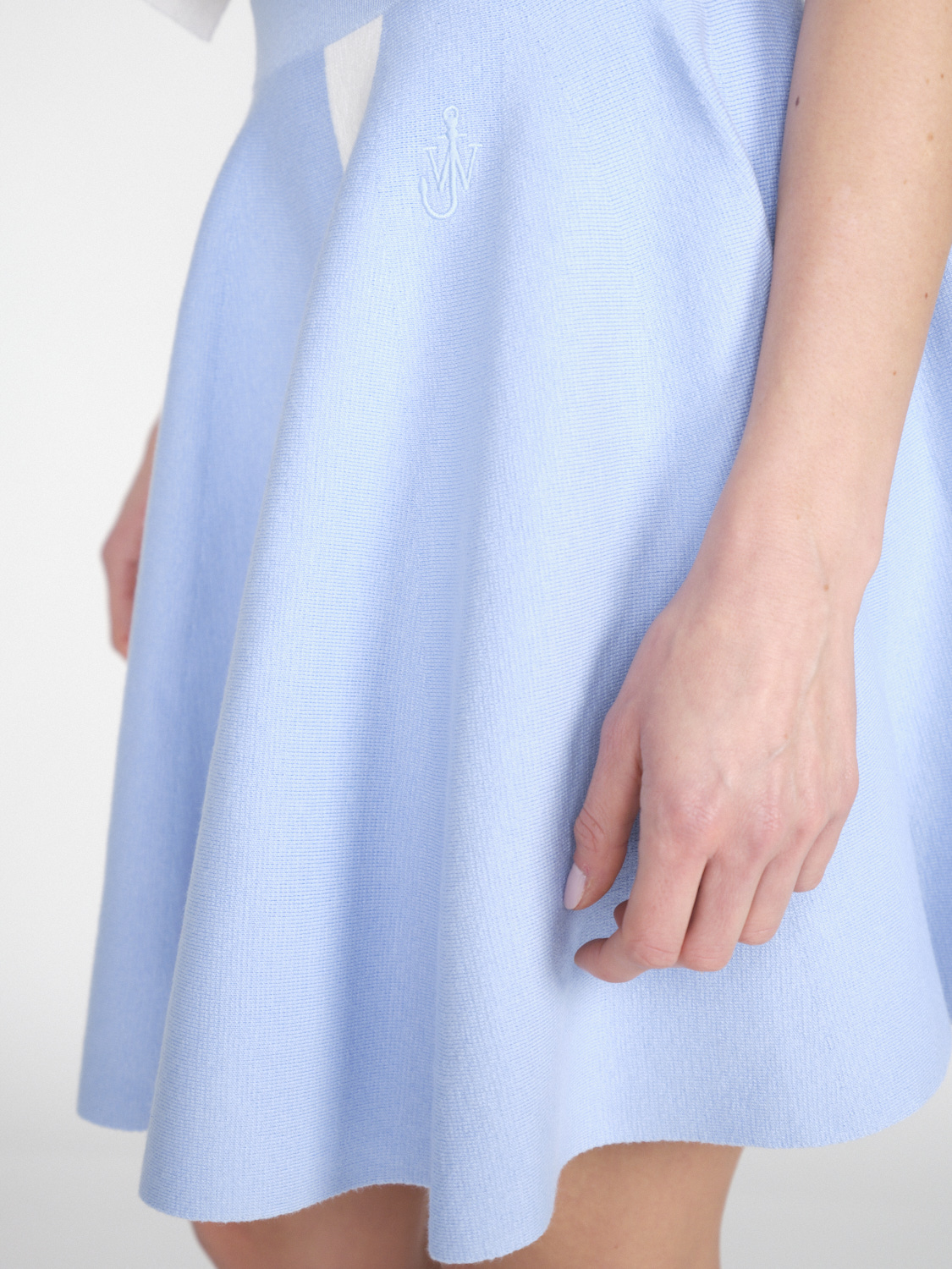 JW Anderson Contrast Mini - Stretchy cotton blend mini skirt  blue S